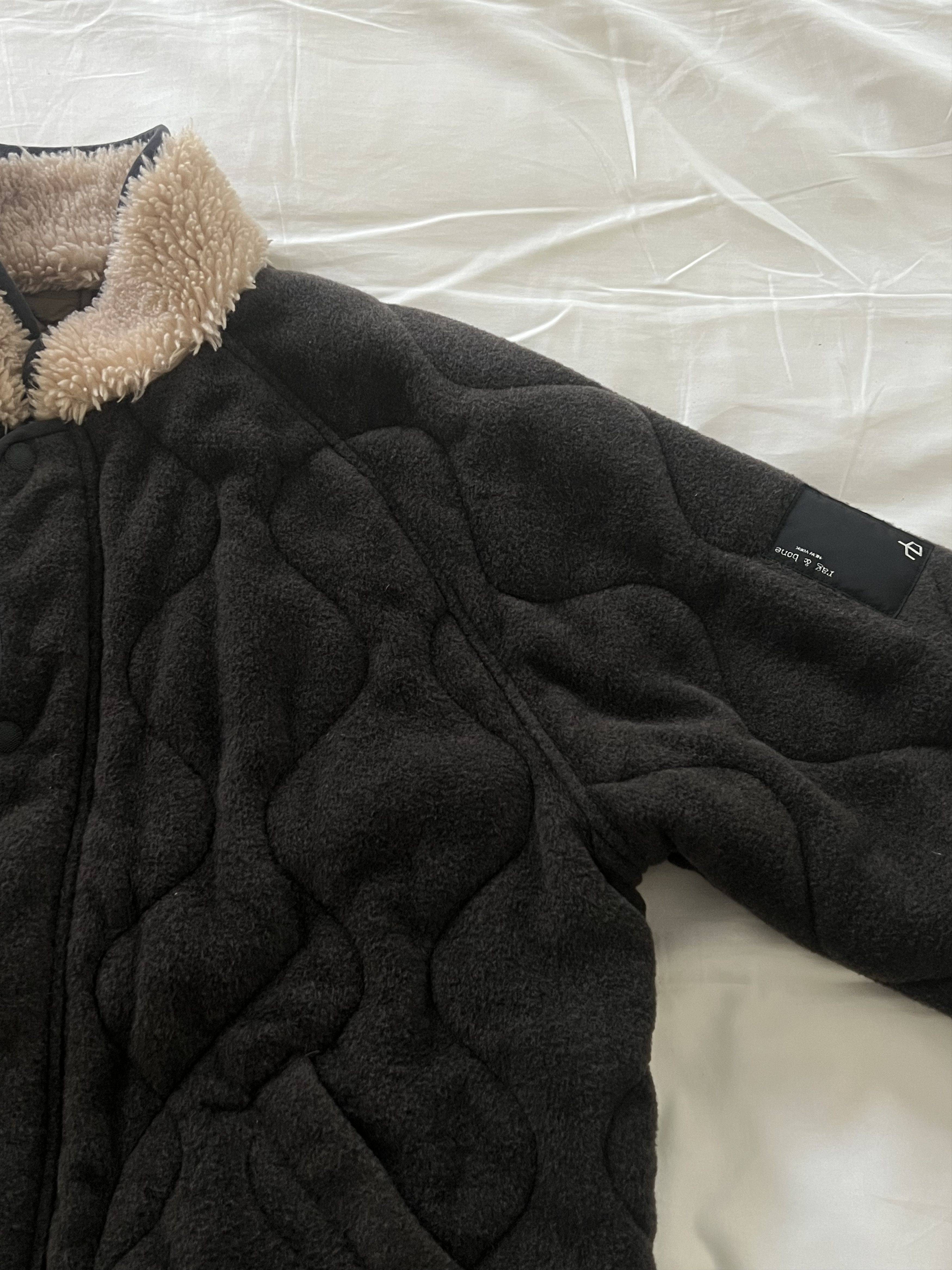 Rag & Bone Rag & Bone Quilted Fleece Jacket with Sherpa Collar Size US M / EU 48-50 / 2 - 2 Thumbnail