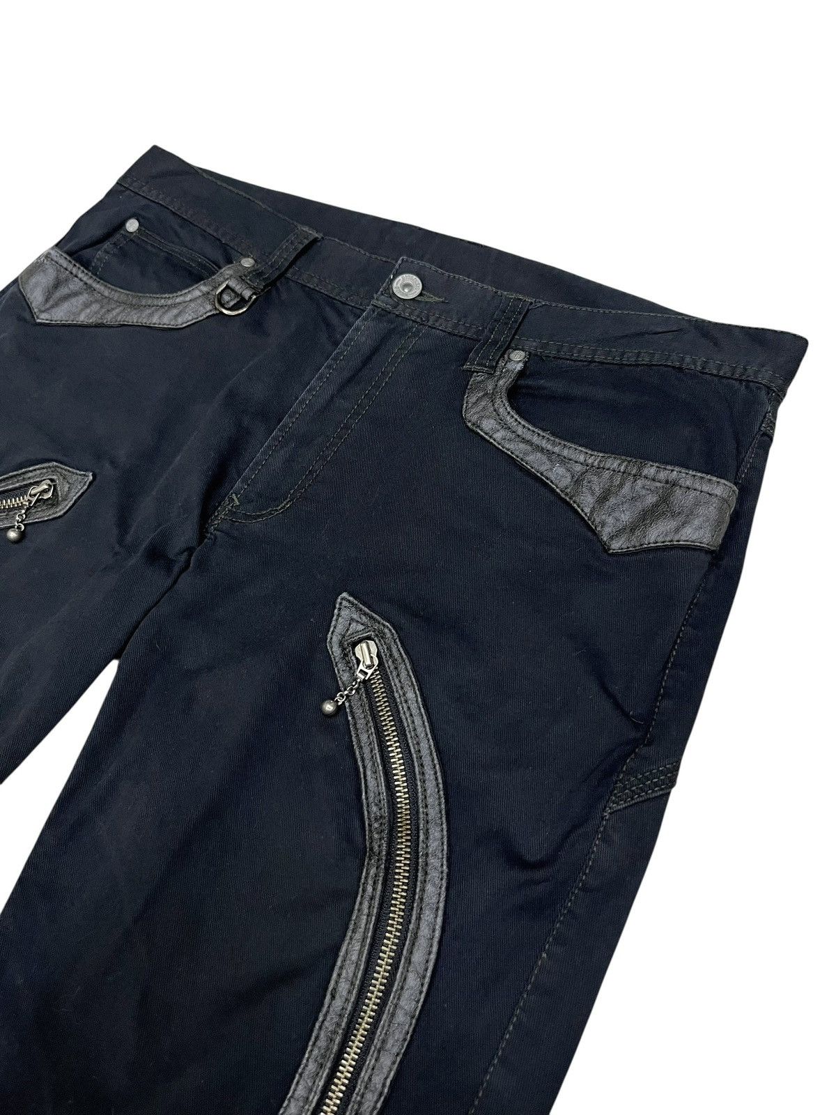 HIDEAWAYS 🔥NICOLE Hideaways Avant Garde Moto Zip Panel Straight Pants Size US 31 - 6 Thumbnail