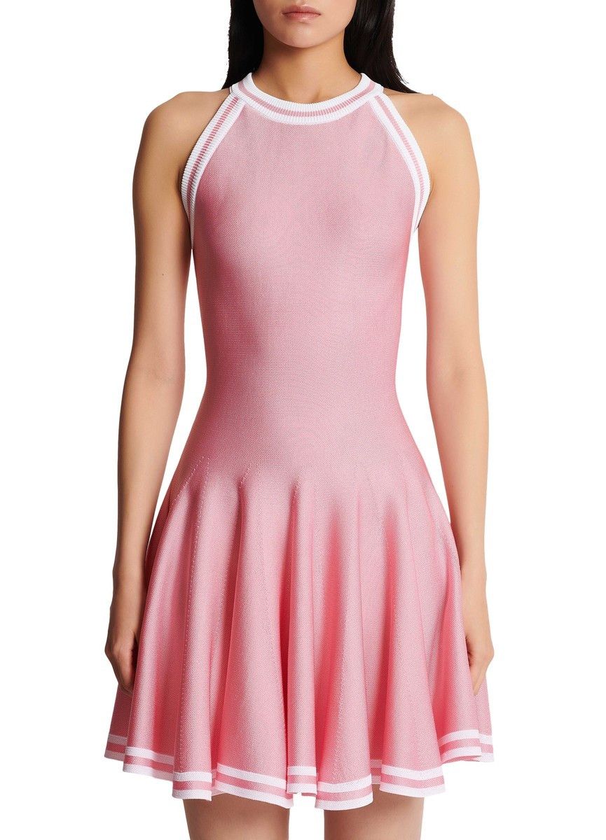 Balmain o1y0525 Mini Dress in Pink Size S / US 4 / IT 40 - 3 Thumbnail