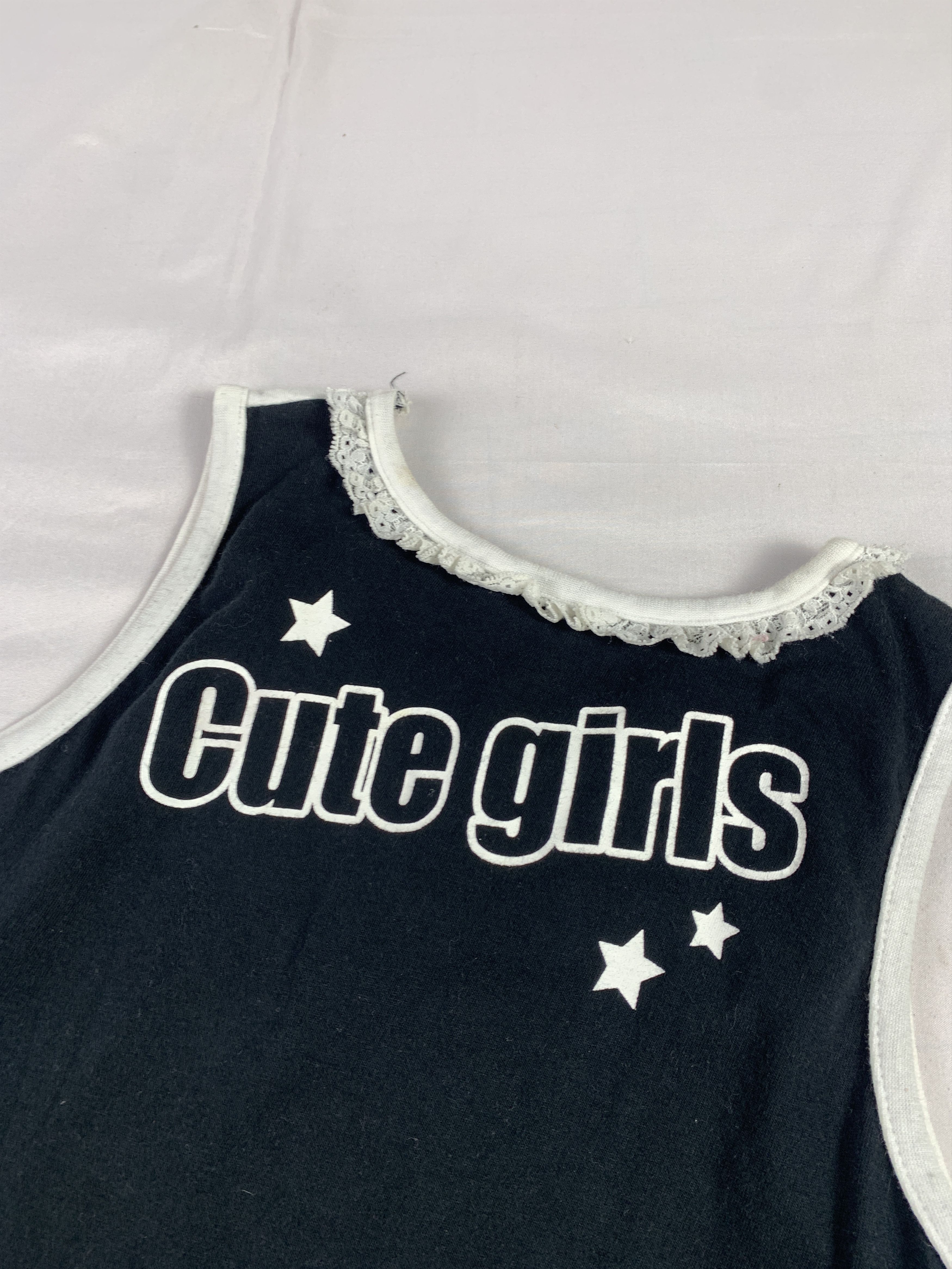 Japanese Brand Cute Girls Trim Poem Sleveeless Baby Tee (S) Size S / US 4 / IT 40 - 3 Thumbnail