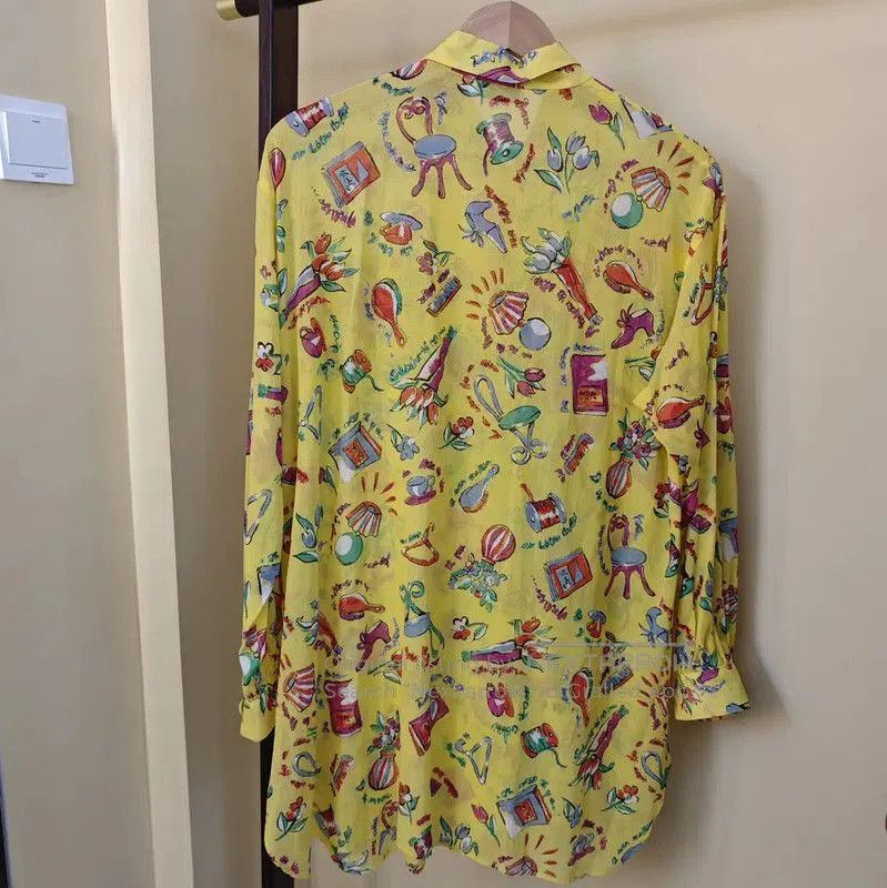 Givenchy Givenchy Yellow Cotton Long Sleeve Shirt . Size L / US 10 / IT 46 - 2 Thumbnail