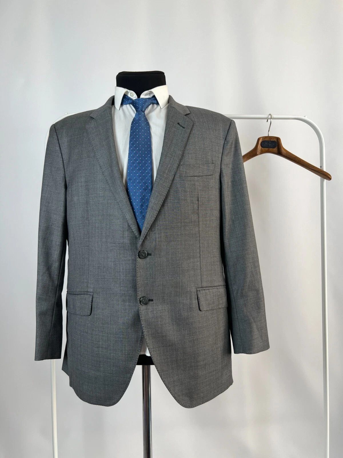 Hackett × Loro Piana Hackett Mayfair ing Loro Piana 120's Wool Grey Blazer Size 48R - 1 Thumbnail