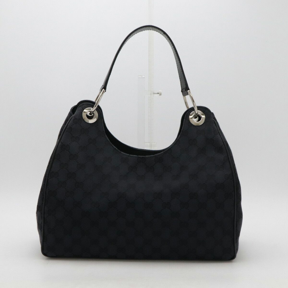 Gucci Gucci GG Canvas Shoulder Bag Leather Handbag Canvas Shoulder Bag 244343 in Black, Women's