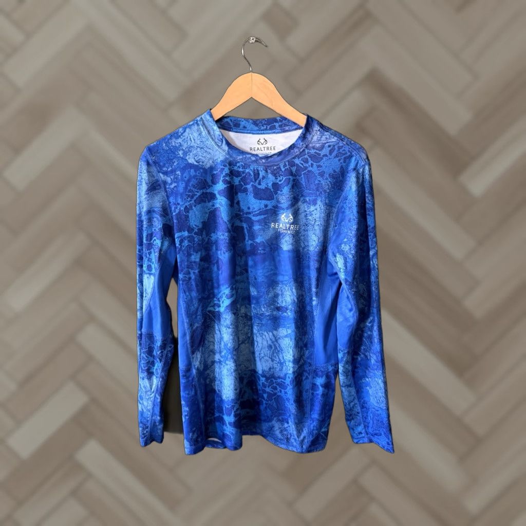 Realtree VINTAGE Realtree Fishing Mens Blue Long Sleeve Camouflage Athletic Shirt Size Small Size US S / EU 44-46 / 1 - 1 Thumbnail
