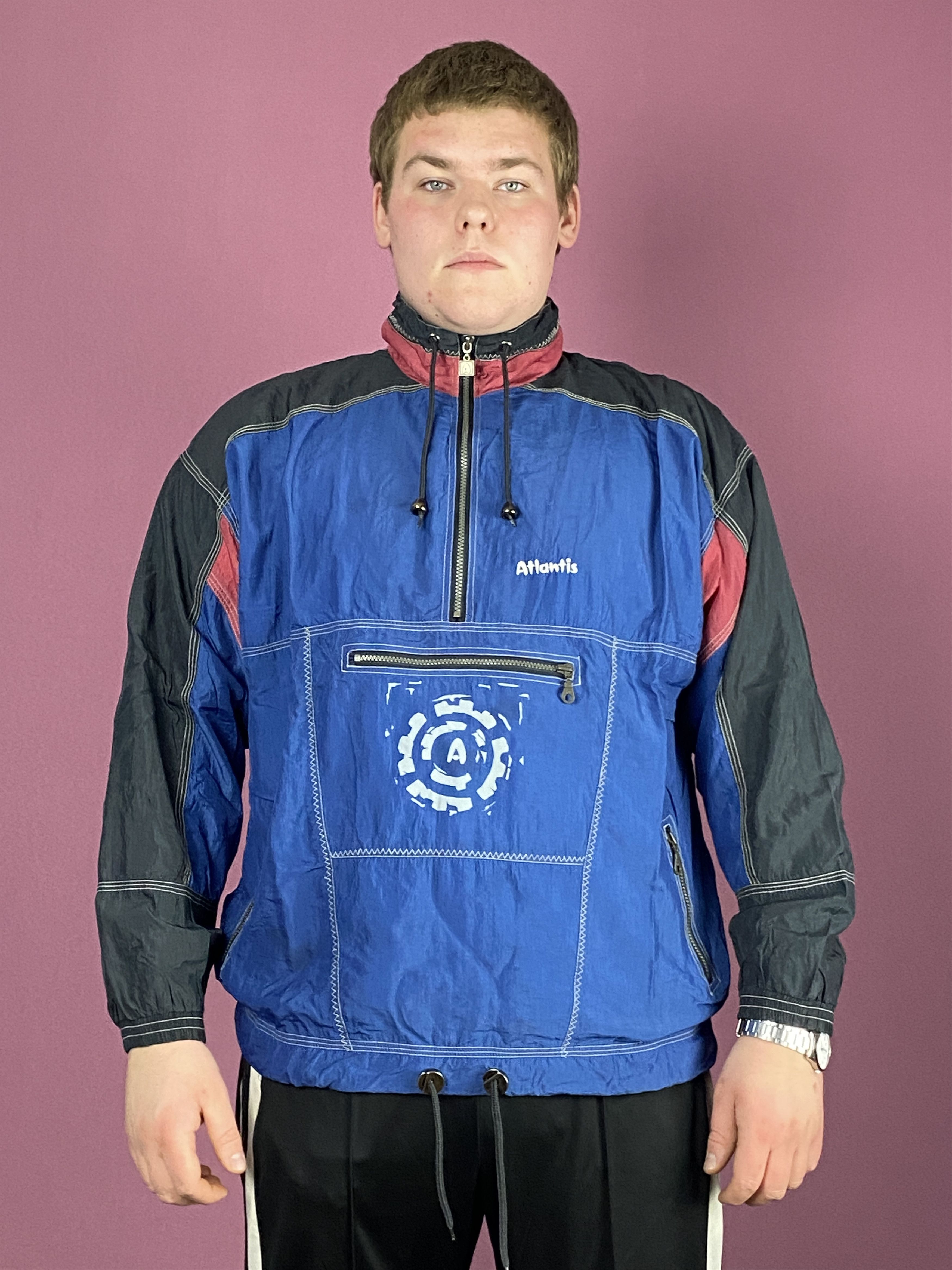 Vintage 90s Atlantis Vintage Men's Windbreaker Jacket - XL Size US XL / EU 56 / 4 - 1 Thumbnail