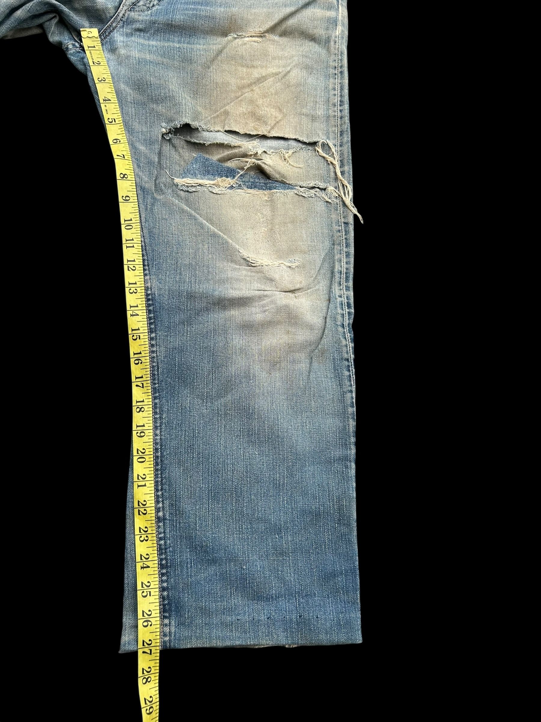 Kapital × Lee × Vintage Thrashed Vintage Lee Riders Selvedge Denim Jeans Size US 35 - 24 Thumbnail