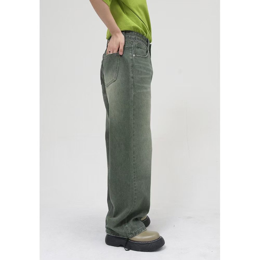 Japanese Brand × Jean Vintage Straight Leg Loose Washed Green Jeans Size US 32 / EU 48 - 3 Thumbnail