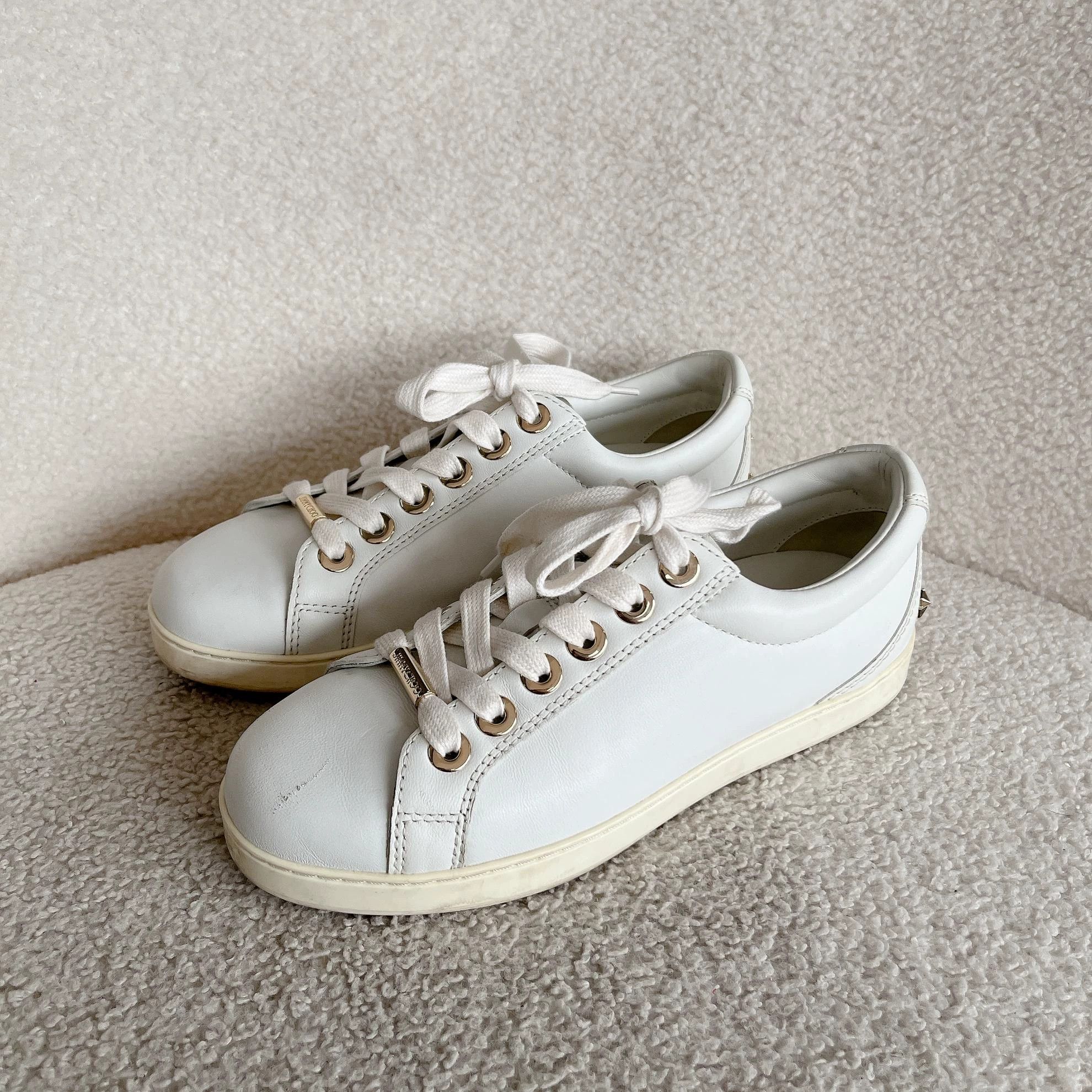 Jimmy Choo Jimmy Choo white sneakers size 35.5 Size US 5 / IT 35 - 1 Thumbnail