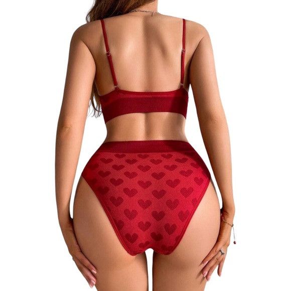 Other Women Heart Print Bra & Brief Set Size M / US 6-8 / IT 42-44 - 2 Thumbnail