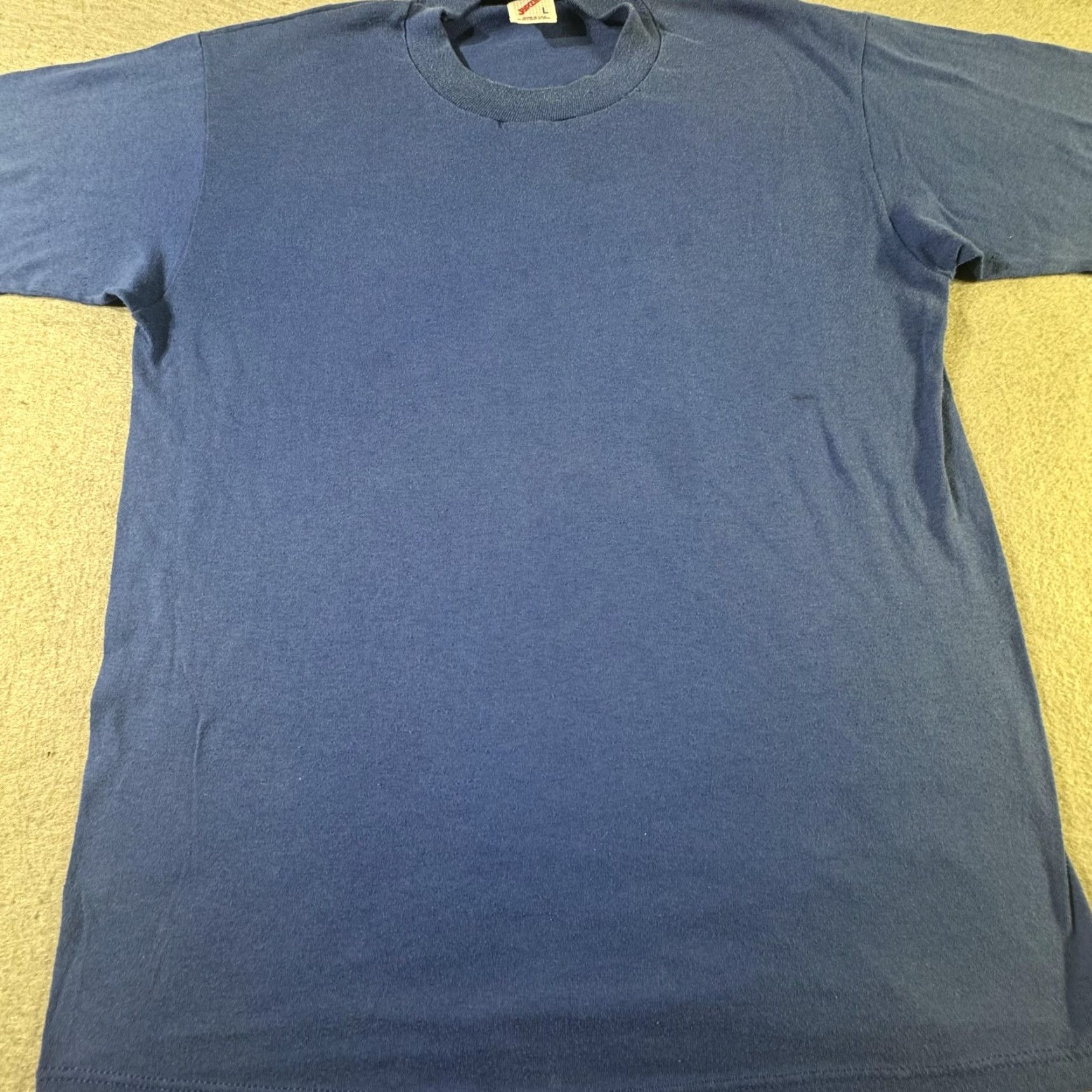 Jerzees VINTAGE Jerzees Shirt Mens L Blue Made USA Blank Single Stitch Tee 90s Size US L / EU 52-54 / 3 - 2 Thumbnail