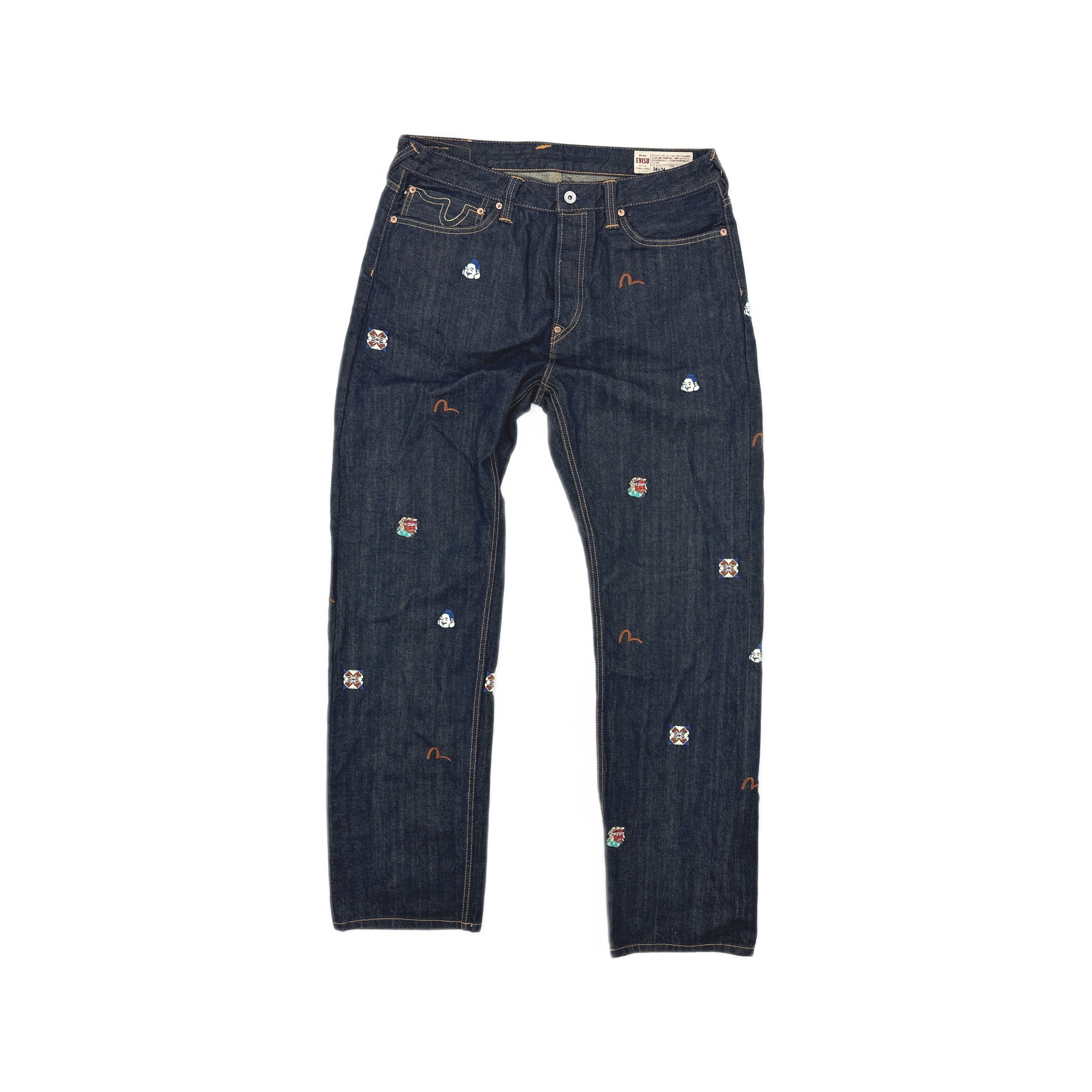 Evisu Evisu Genes Mens Denim Jeans RN 120435 34 Waist 35 Inseam