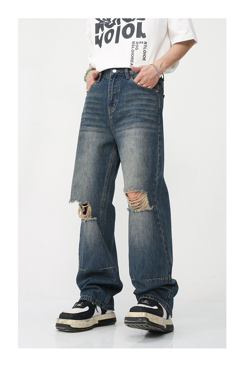 Japanese Brand Japanese retro loose-fitting ripped high-street jeans Size US 32 / EU 48 - 2 Thumbnail