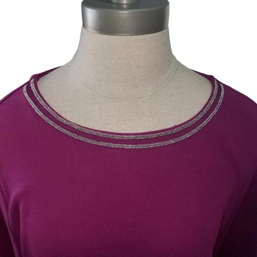 Chicos CT801a Chico's Ladies Magenta Long Sleeve Top L Size L / US 10 / IT 46 - 2 Thumbnail