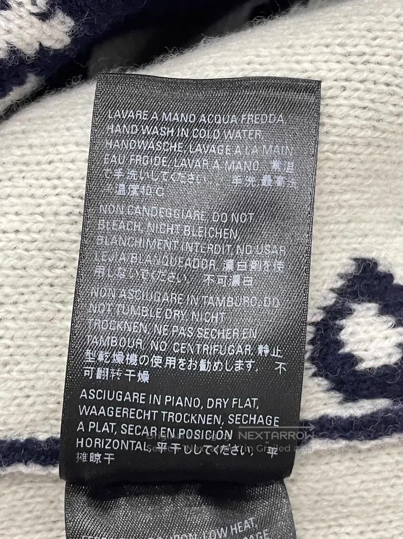 Balenciaga Balenciaga Blue and White Letter Logo Wool Sweater Size US S / EU 44-46 / 1 - 5 Thumbnail