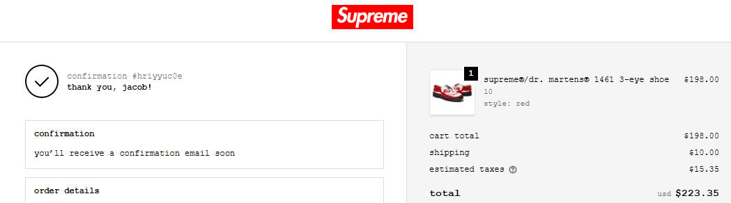 Supreme Supreme®/Dr. Martens® 1461 3-Eye Shoe Size US 10 / EU 43 - 4 Thumbnail