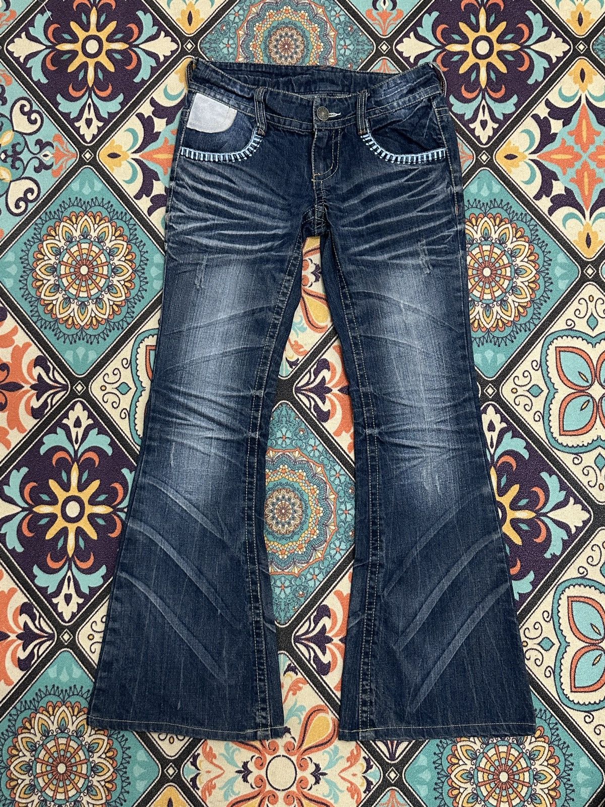 Other No Brand Japanese Claw Mark Style Flare Denim Size US 27 - 2 Thumbnail