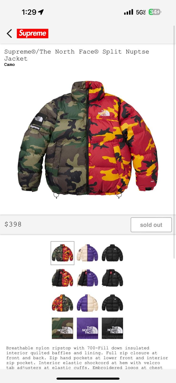 Supreme SUPREME THE NORTH FACE SPLIT NUPTSE JACKET | Grailed