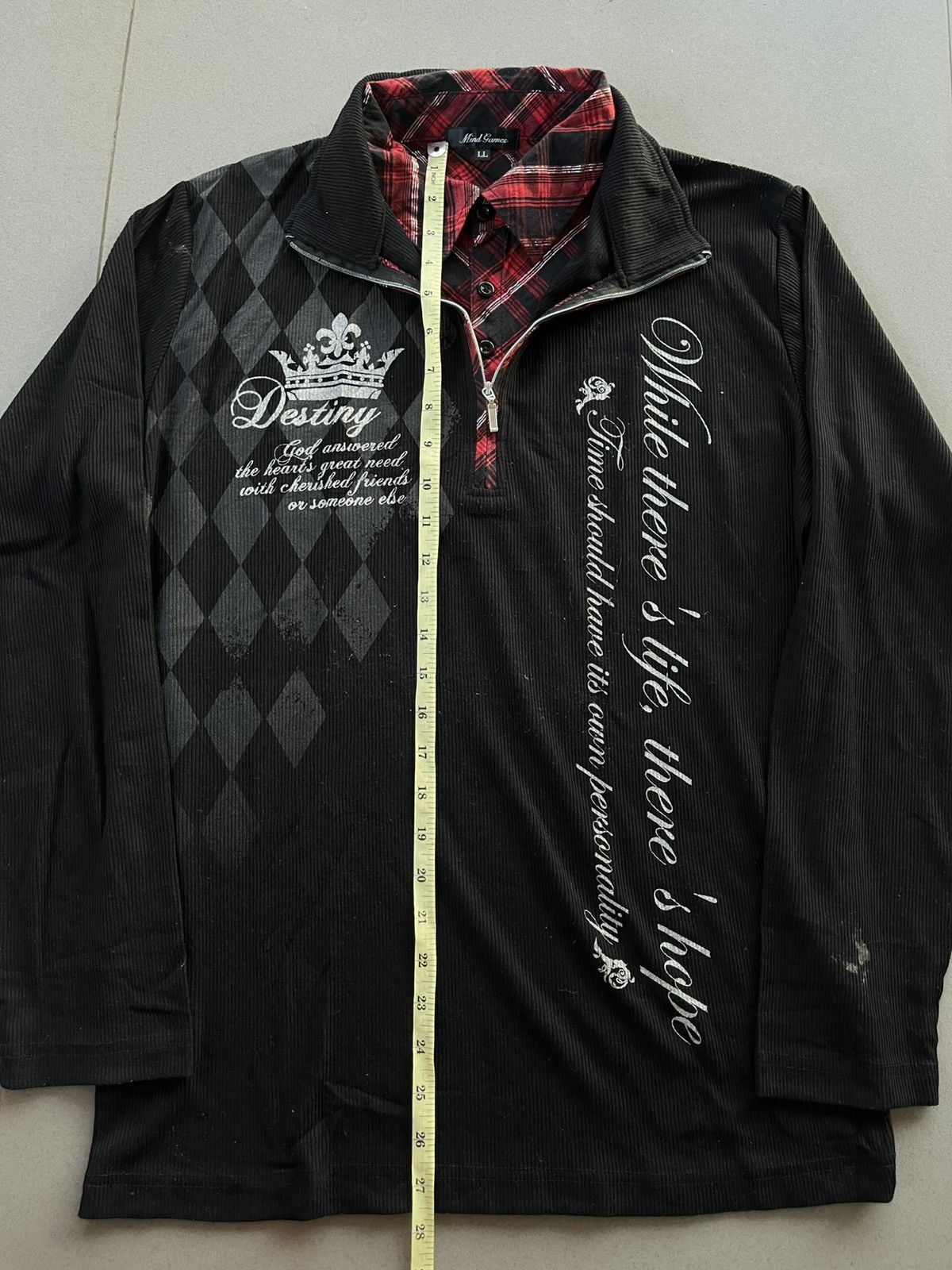 14th Addiction JAPANESE MIND GAMES DOUBLE LAYER GOTHIC VKEI PUNK POEM STYLE Size US L / EU 52-54 / 3 - 7 Thumbnail