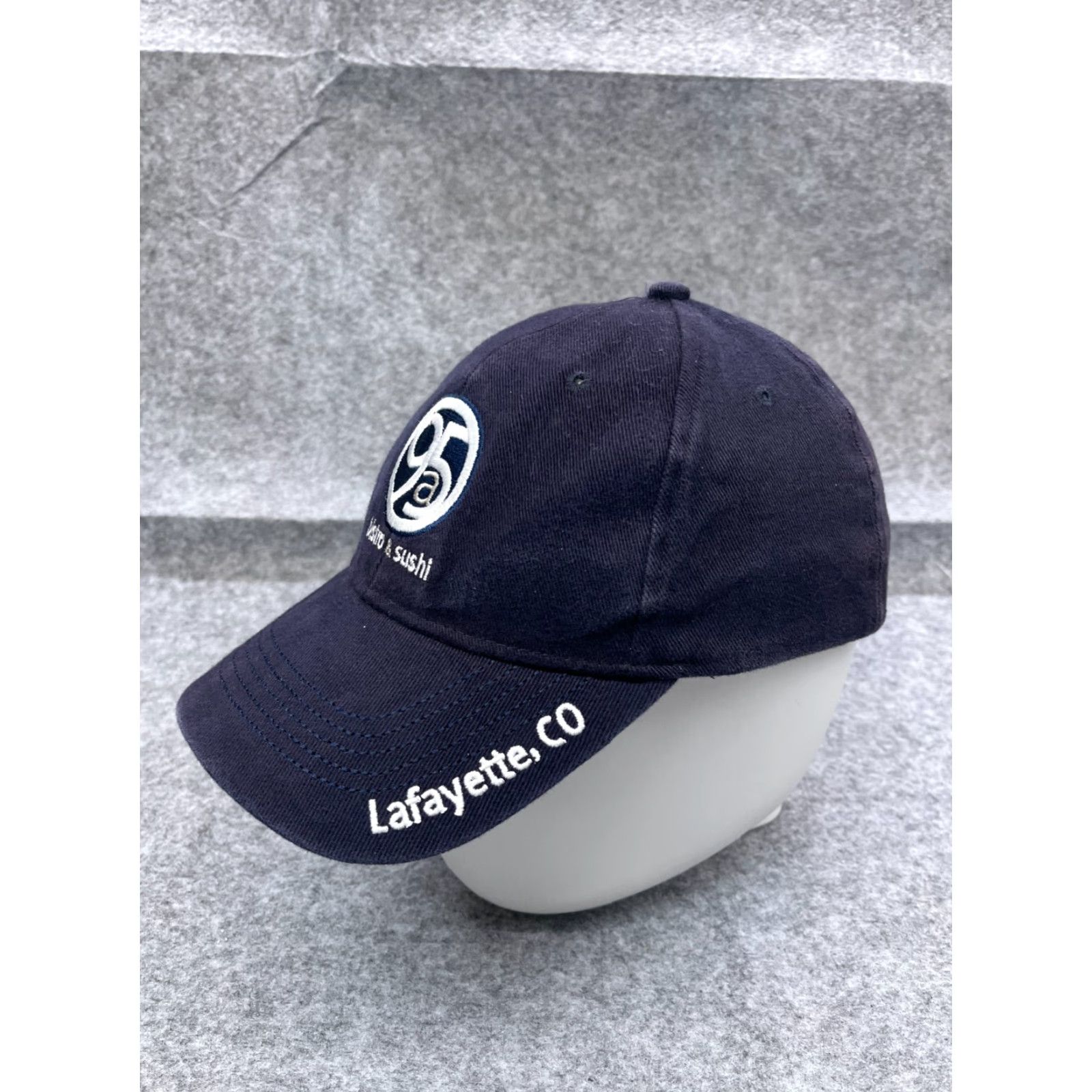 Vintage 95a Bistro & Sushi Hat Cap Fitted Adult Medium Blue Cotton Blend Workwear Size ONE SIZE - 4 Thumbnail