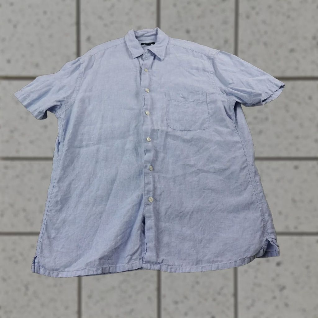 J.Crew J.CREW Shirt Mens M Blue Linen Chambray Short Sleeve Button Up Casual Summer Top Size US M / EU 48-50 / 2 - 1 Thumbnail