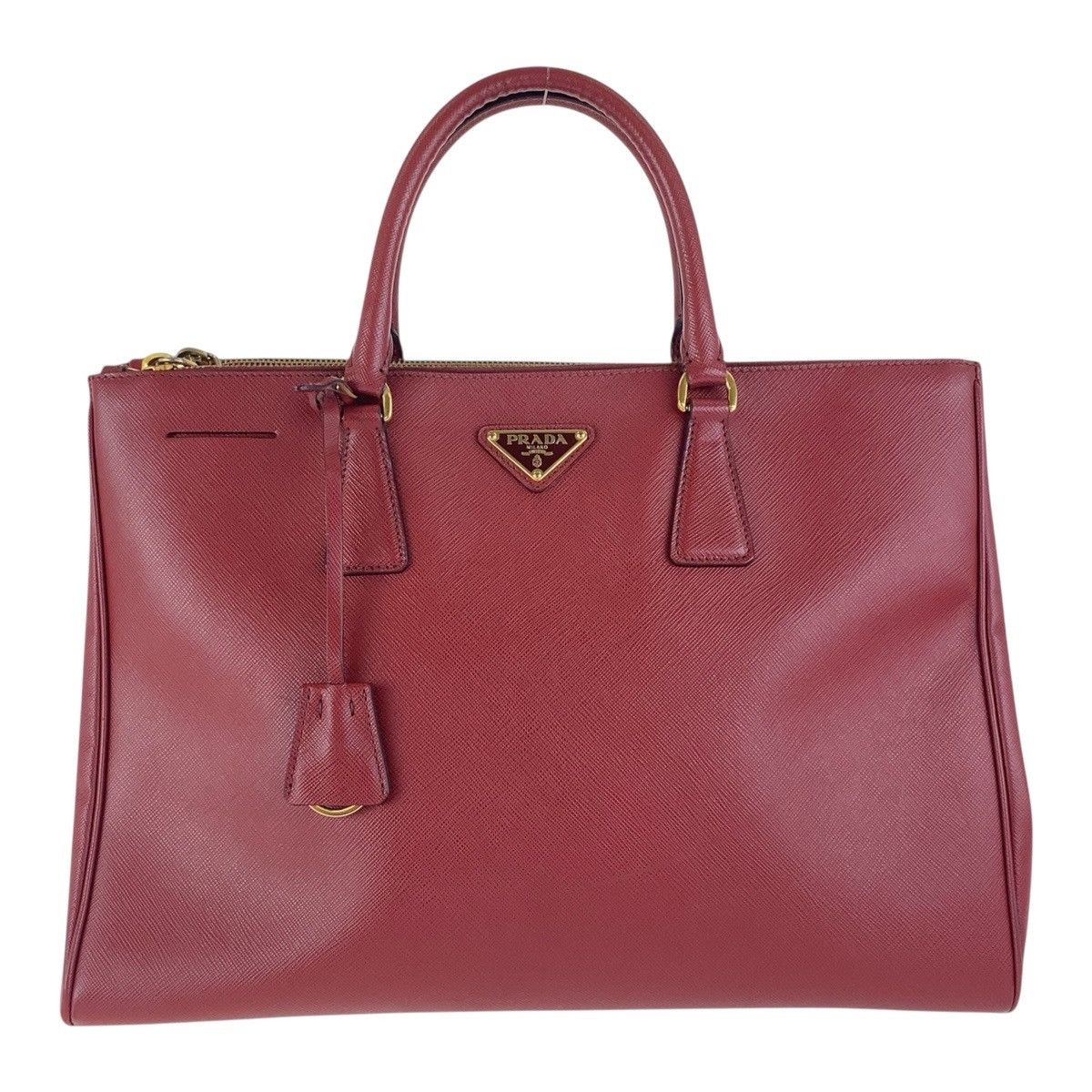 Prada Prada Saffiano Galleria 2Way Bag Leather Leather Tote Bag 501998 in Red, Women's
