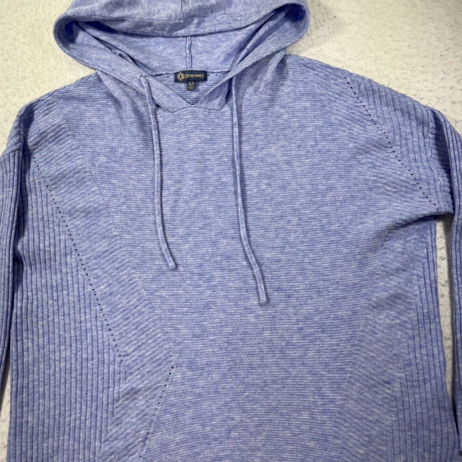 Other Democracy Blue Pullover Hoodie Lightweight Sweatshirt Size XS / US 0-2 / IT 36-38 - 4 Thumbnail