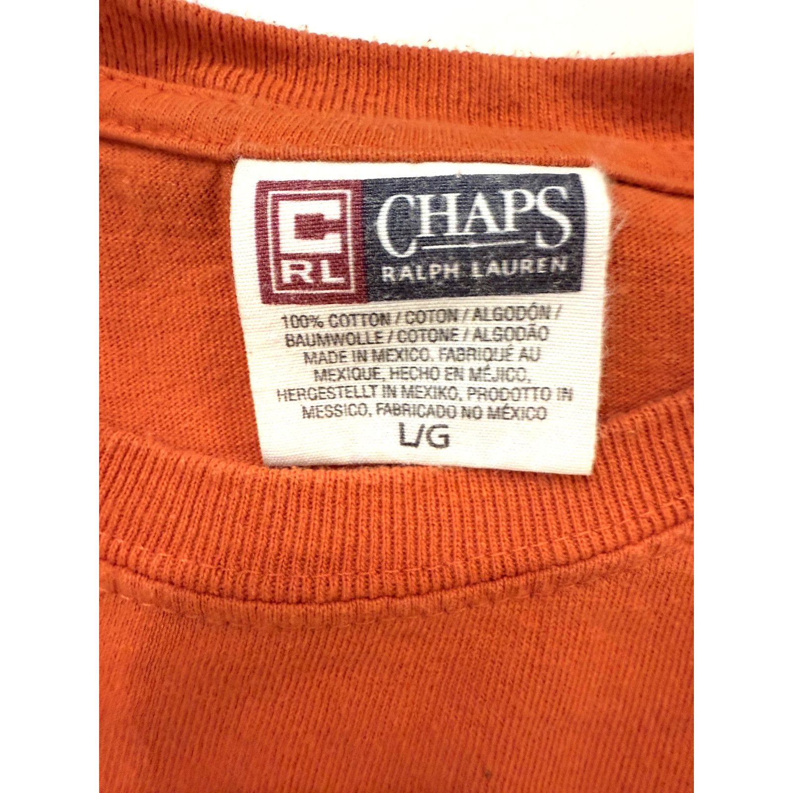 Chaps Chaps Ralph Lauren TShirt Mens LG Orange USA Flag VTG Y2K Size US L / EU 52-54 / 3 - 3 Thumbnail