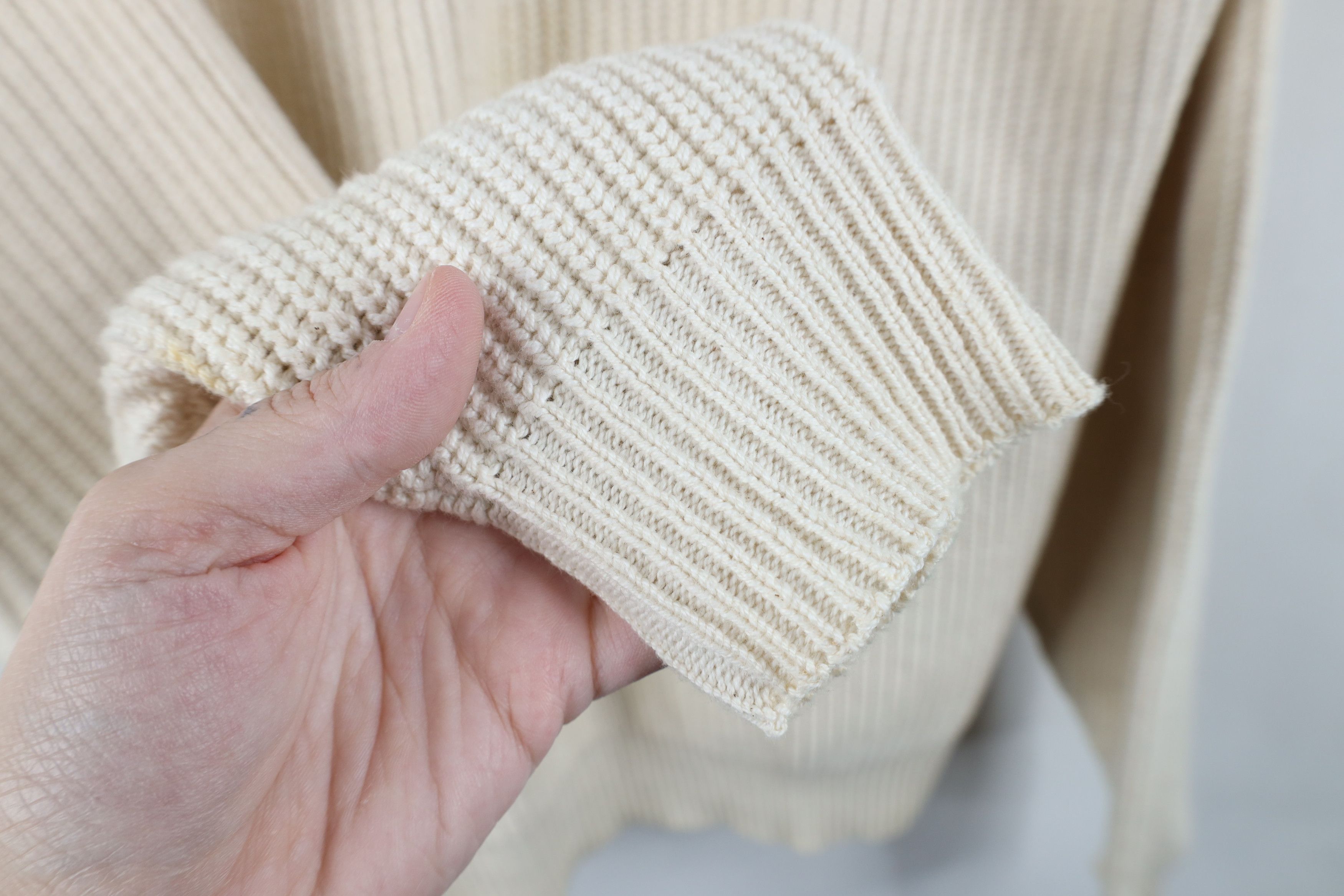 Vintage Vintage 80s 90s Streetwear Ribbed Knit Sweater BeigeUSA Size US XL / EU 56 / 4 - 9 Thumbnail
