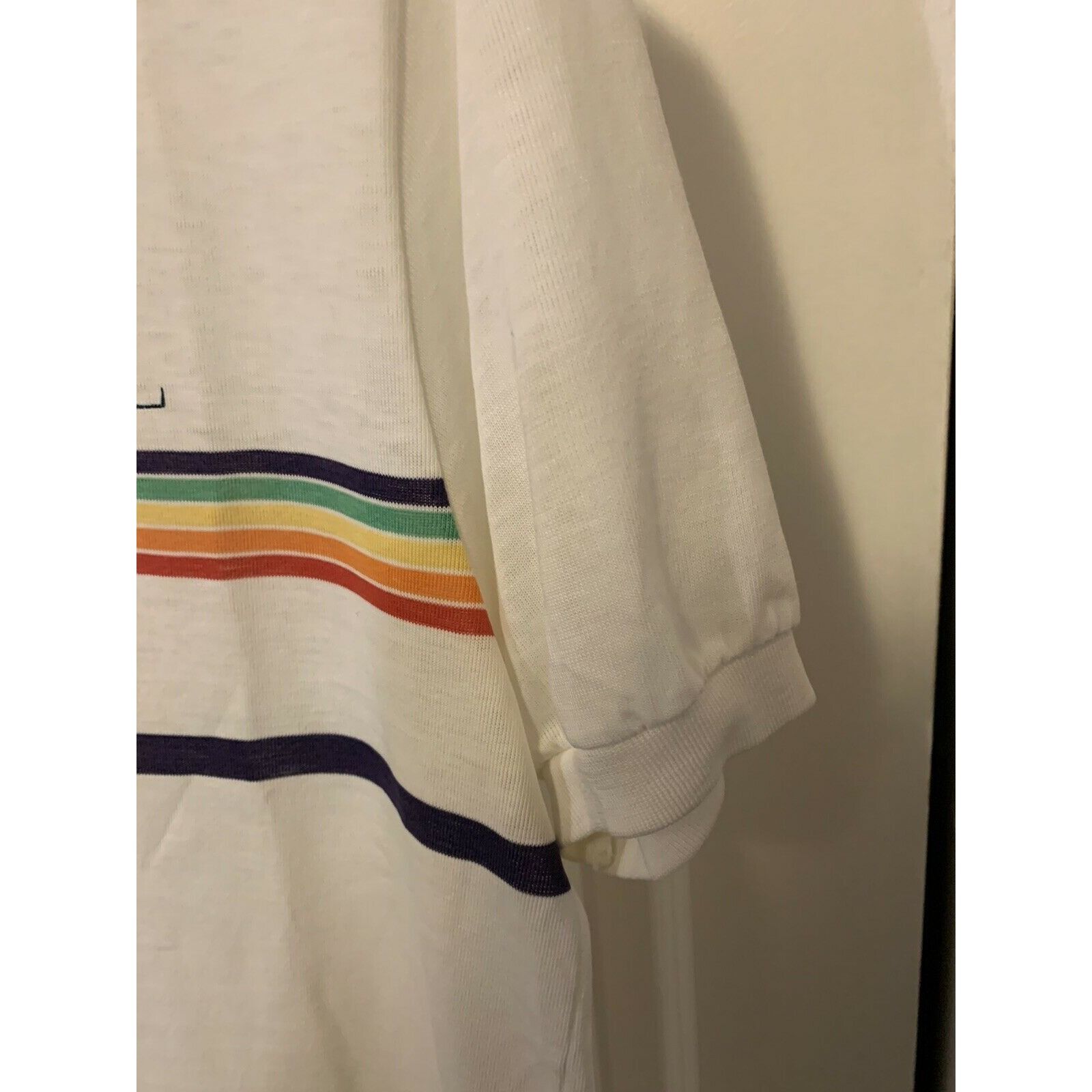 Vintage vintage 1980s rainbow polo t shirt Men’s Sz L Screen Mates Size US L / EU 52-54 / 3 - 6 Thumbnail