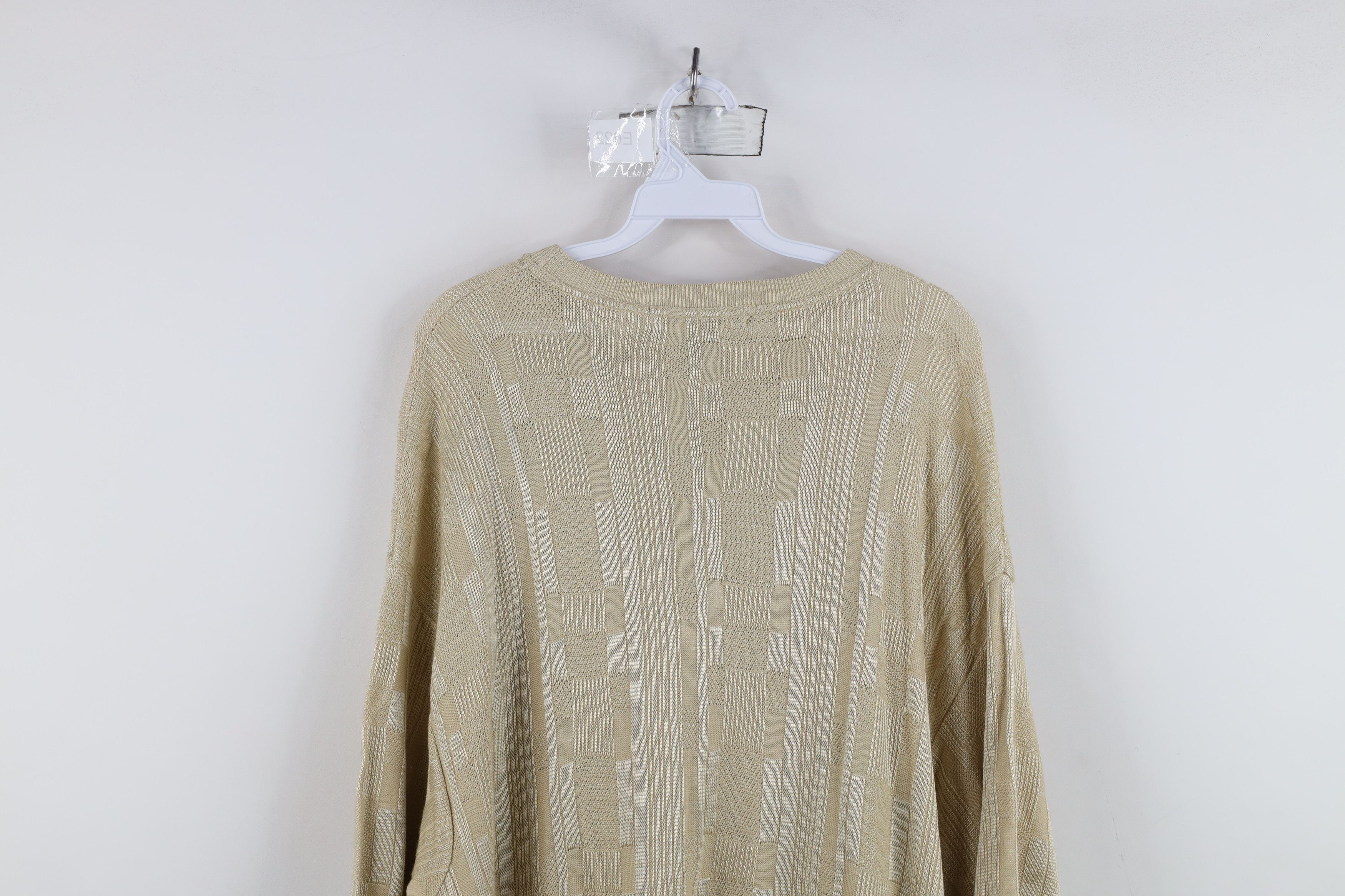 Vintage Vintage 90s Streetwear Knit Short Sleeve Sweater Gold USA Size US XXL / EU 58 / 5 - 10 Thumbnail