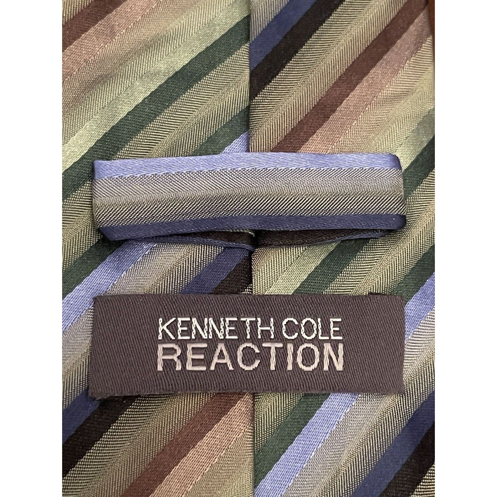 Kenneth Cole Kenneth Cole Reaction Green Blue Brown 100% Silk China Size ONE SIZE - 8 Thumbnail
