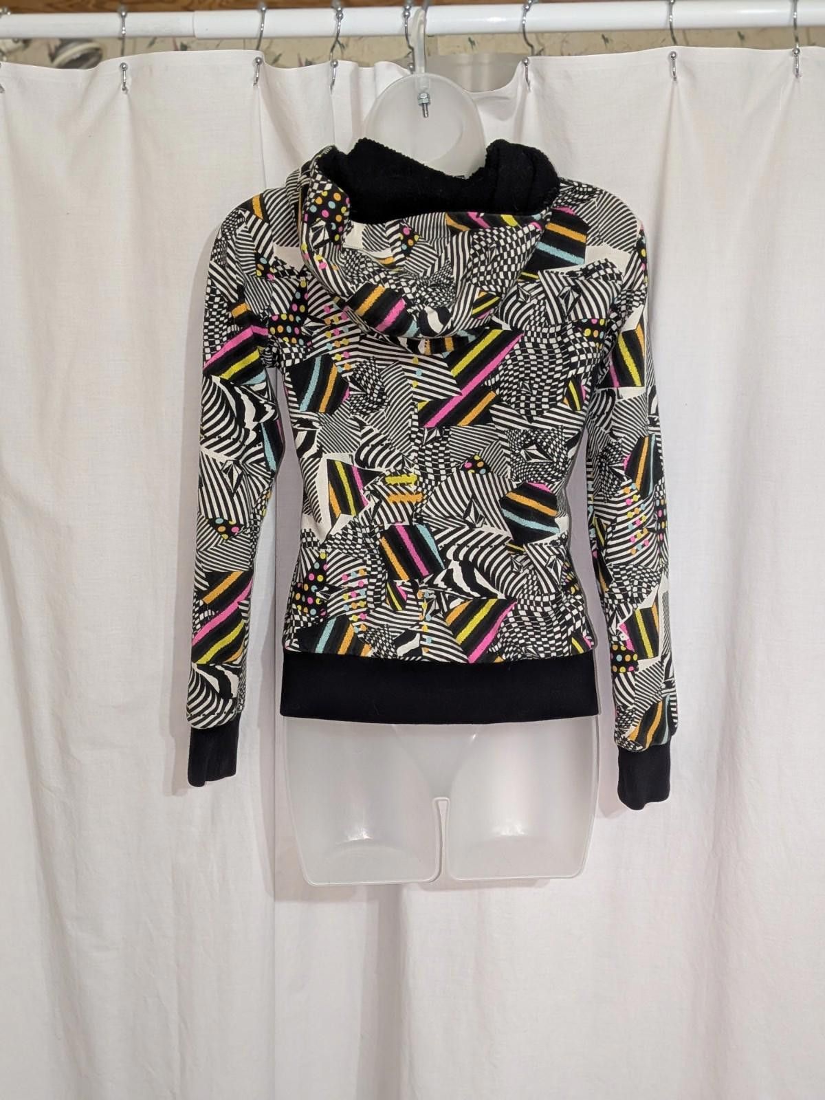 Volcom VTG Y2K Volcom Neon Trippy Geometric Zip Up Skater Hoodie XS Size XS / US 0-2 / IT 36-38 - 4 Thumbnail