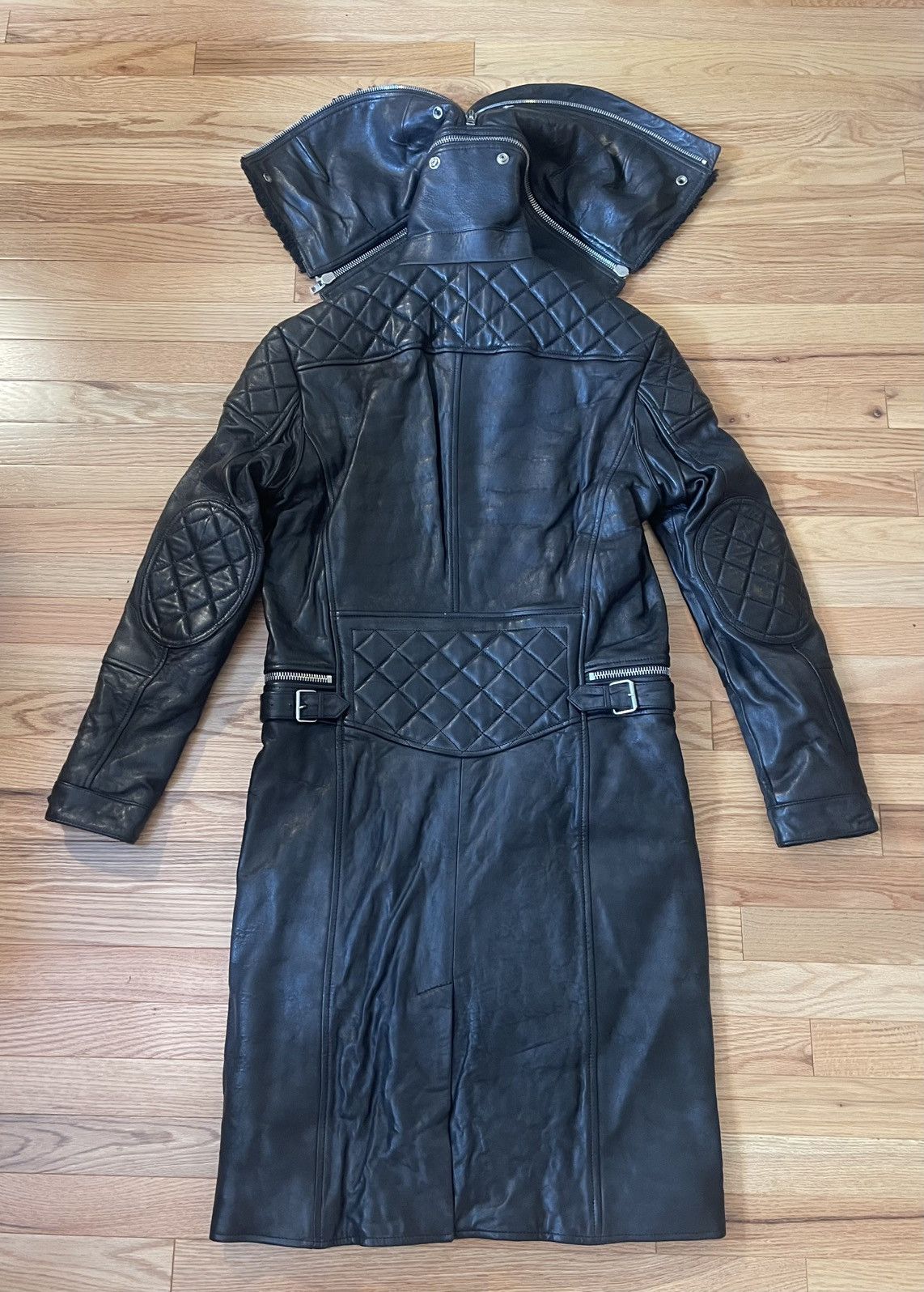 Givenchy NEW Givenchy Long Lambskin Moto Coat: Zip off hood Size US M / EU 48-50 / 2 - 15 Thumbnail