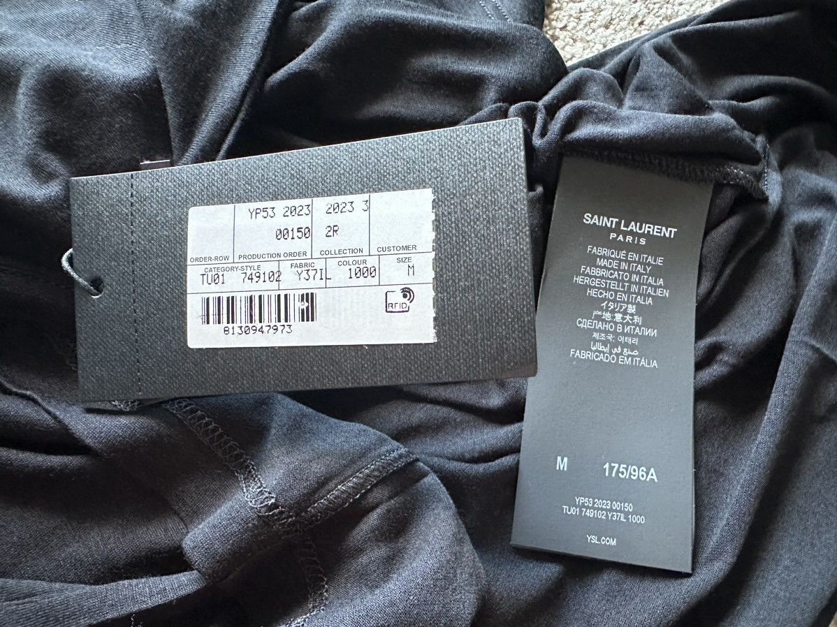 Saint Laurent Paris $620 FW23 Saint Laurent black logo viscose t shirt BNWT M Size US M / EU 48-50 / 2 - 9 Thumbnail