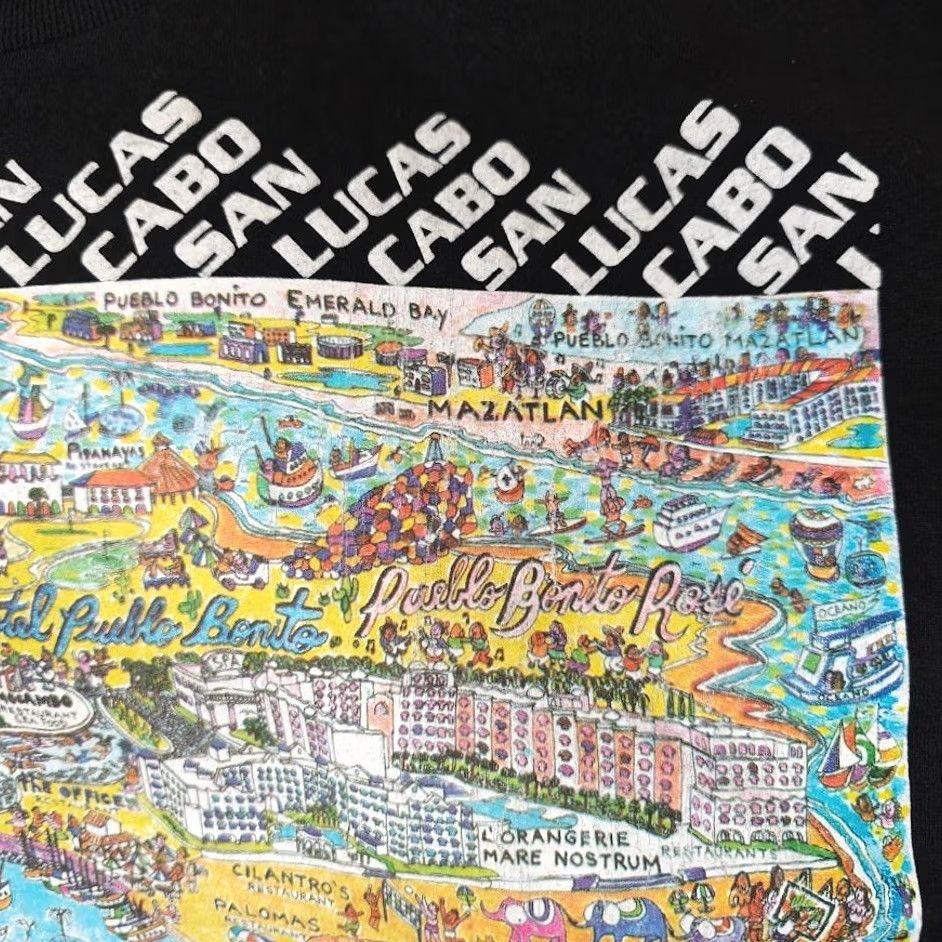 Hanes VINTAGE Hanes Cabo San Lucas T Shirt Mens XL Black 90s Travel Destination Tee Size US XL / EU 56 / 4 - 3 Thumbnail
