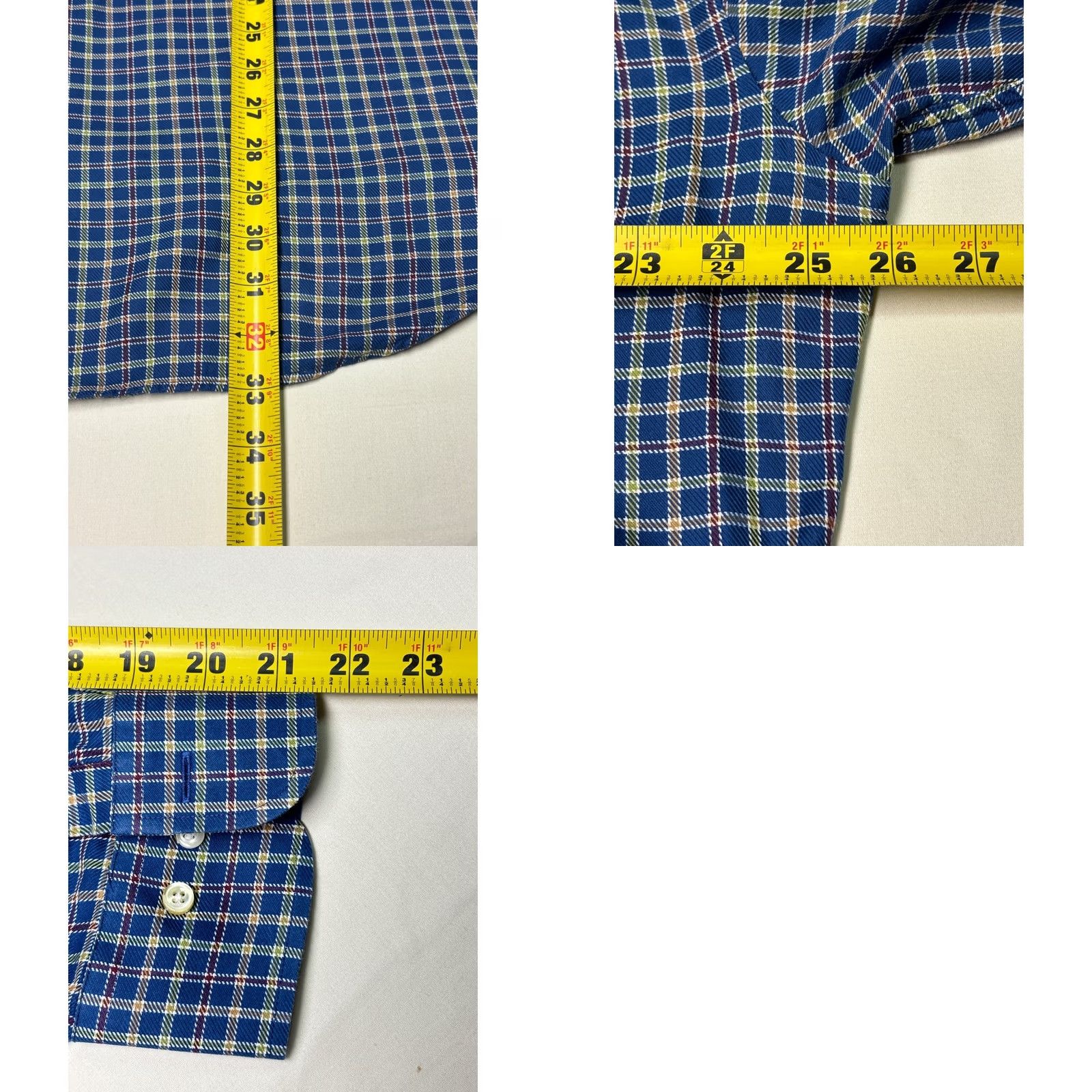 Peter Millar Peter Millar Shirt Long Sleeve Button-Down Plaid Checkered Blue Cotton XL Mens Regular Wide Button-Up Women none Size US XL / EU 56 / 4 - 8 Thumbnail