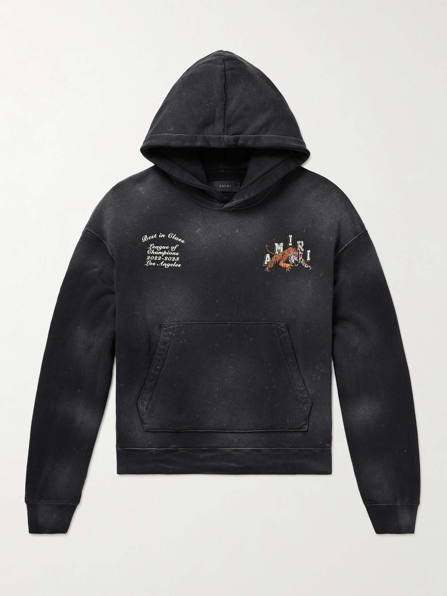 Amiri o1w1db11224 Distressed Logo-Print Cotton-Jersey Hoodie Black Size US M / EU 48-50 / 2 - 1 Thumbnail