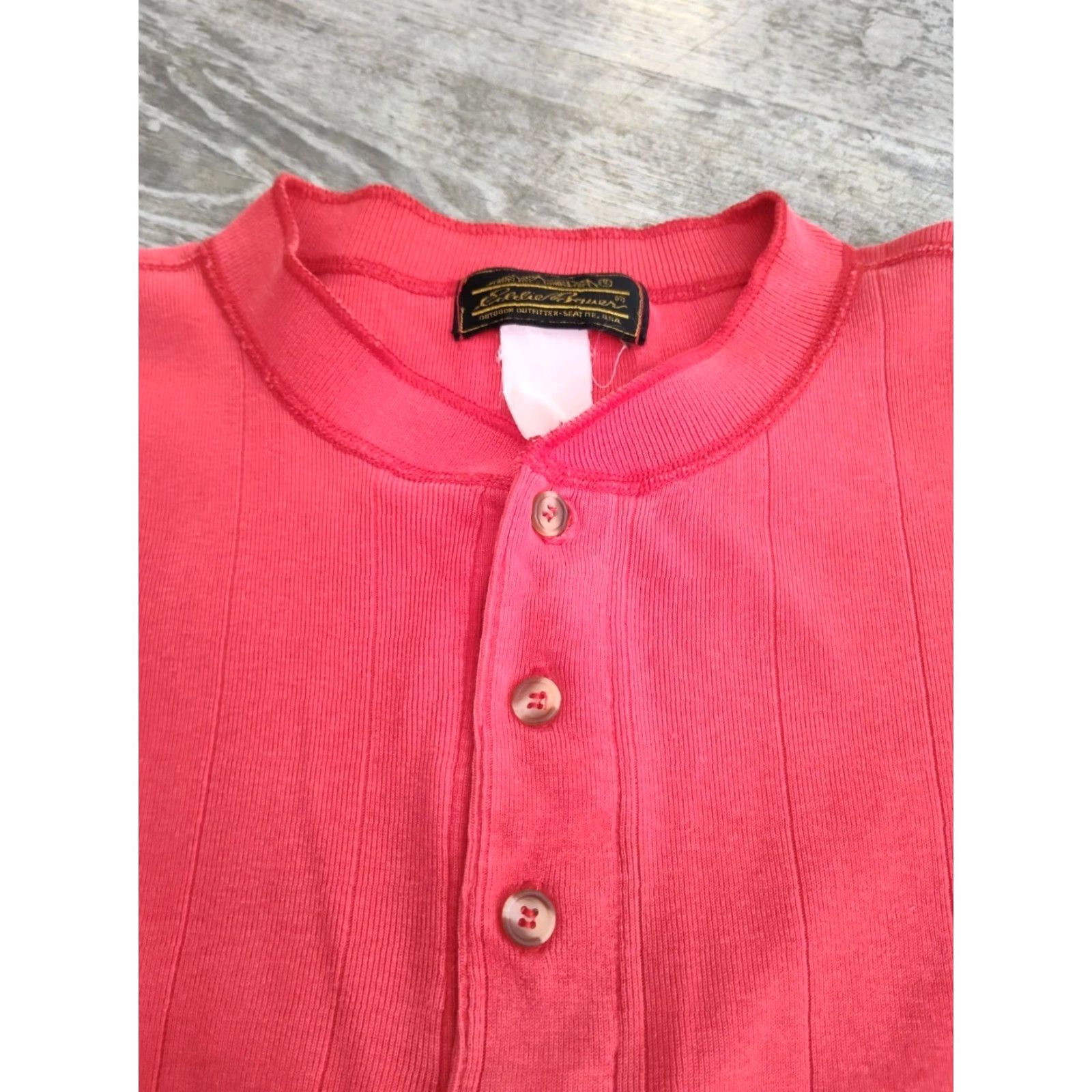 Eddie Bauer VINTAGE Eddie Bauer Men’s Henley Shirt Long Sleeve Casual Workwear 80s 90s US Made Large Red Size US L / EU 52-54 / 3 - 6 Thumbnail