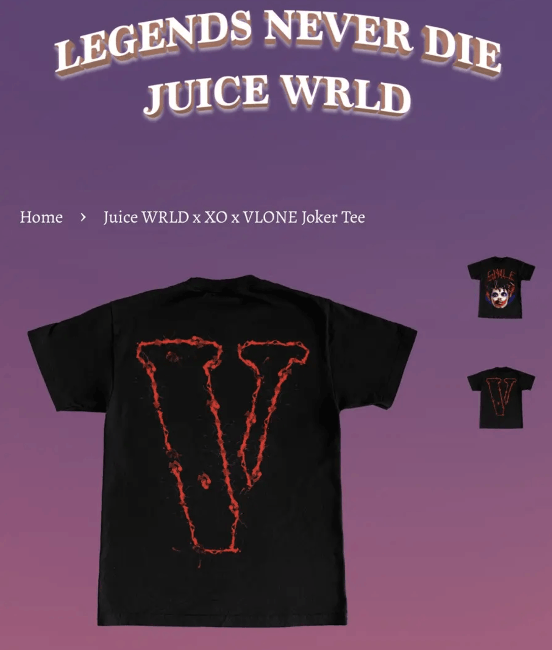 999 Club × Vlone × XO Juice WRLD XO Vlone Joker Tee Size US XXL / EU 58 / 5 - 4 Thumbnail
