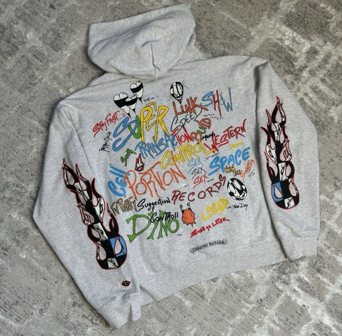 CHROME HEARTS×MATTY BOY/グレー/S Chrome Hearts Matty Boy Brain L/S T-shirt Heather Grey Men's