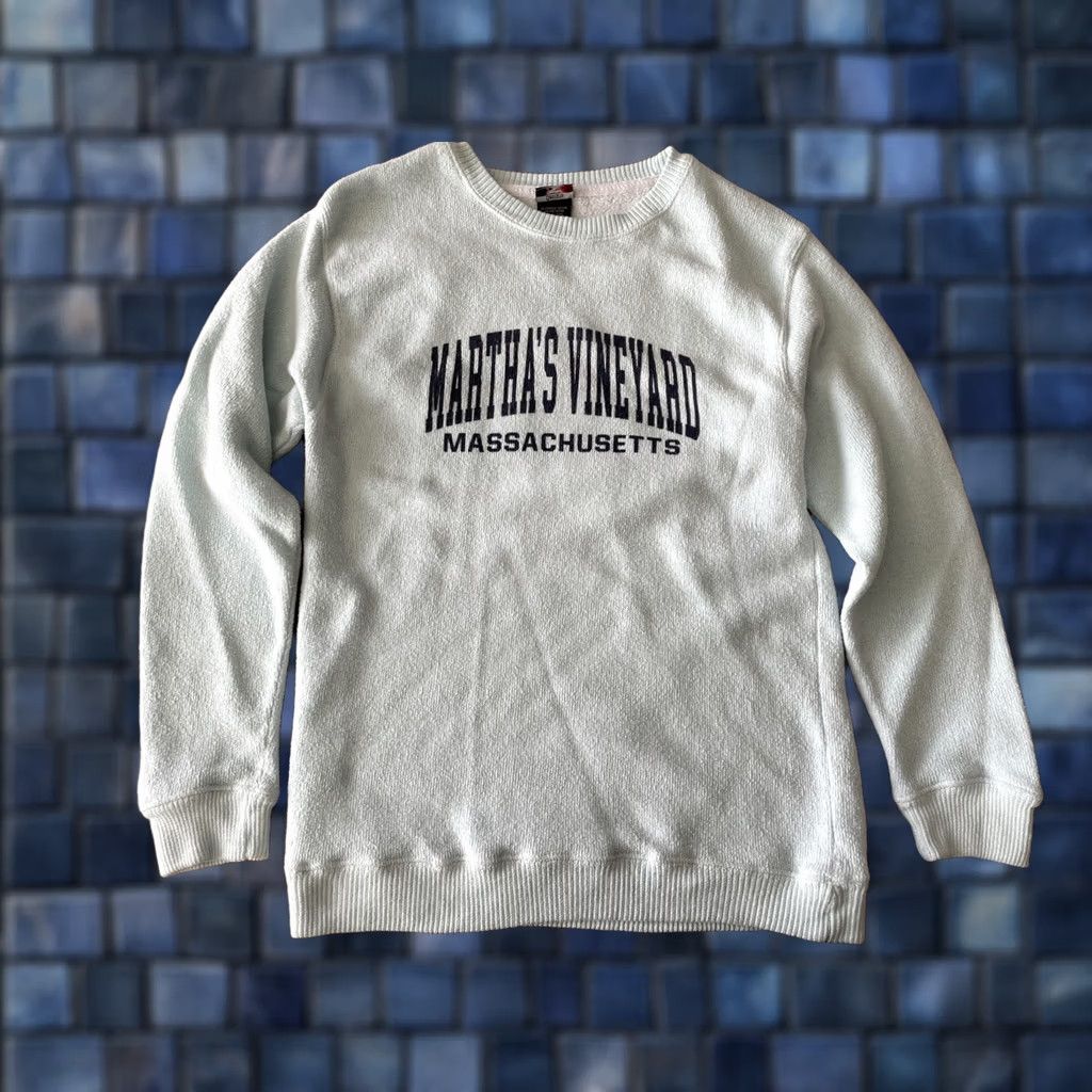 Vintage VINTAGE Martha's Vineyard Sweatshirt Womens L Light Blue Terry Massachusetts USA Size L / US 10 / IT 46 - 1 Thumbnail