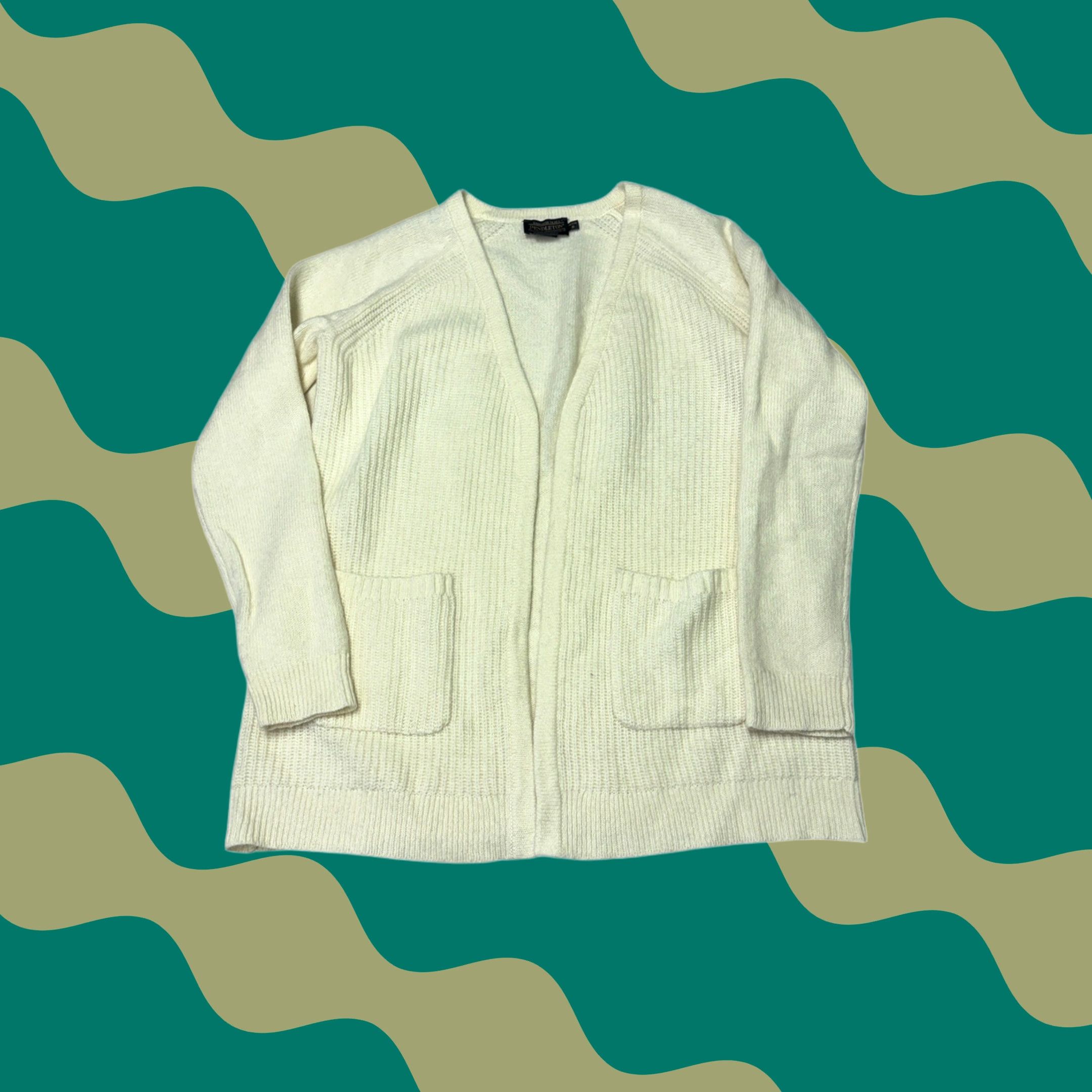 Pendleton Pendleton Cardigan Shirt Ivory Open Front Knit Wool Angora Petite S Size S / US 4 / IT 40 - 1 Thumbnail