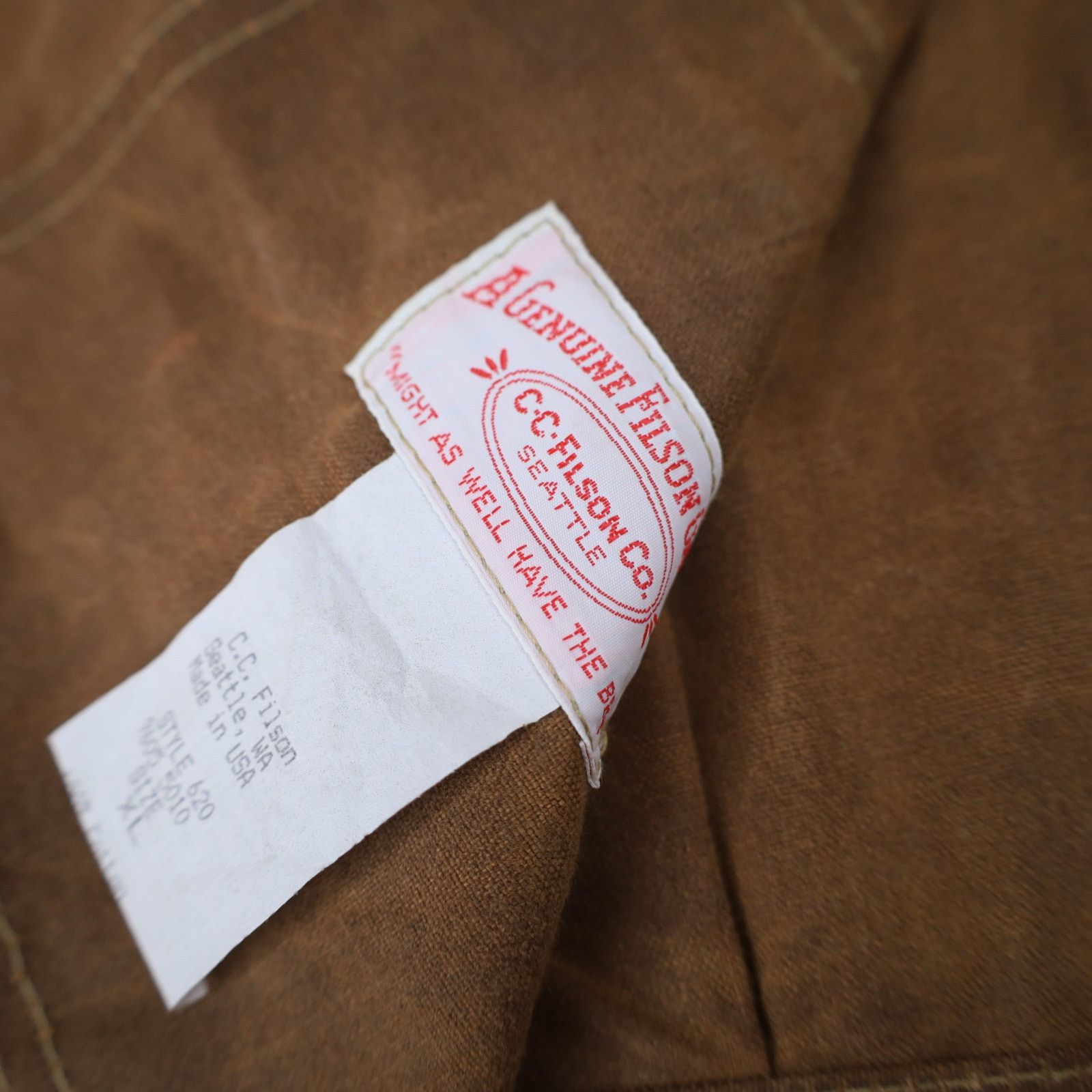 Filson × Vintage Vintage Filson 620 Tin Cloth Waxed Canvas Cruiser Jacket Size US XL / EU 56 / 4 - 12 Thumbnail