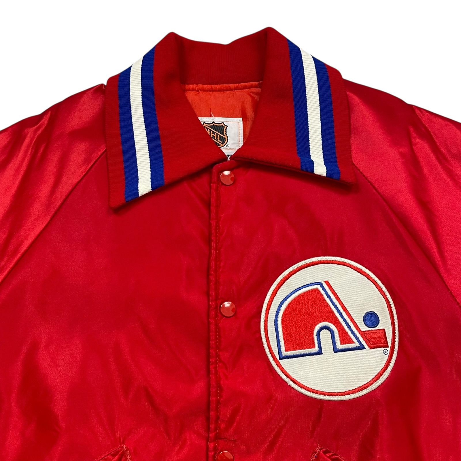 NHL RARE VTG 90s QUEBEC NORDIQUES STARTER SATIN JACKET COLLAR M Size US M / EU 48-50 / 2 - 2 Thumbnail