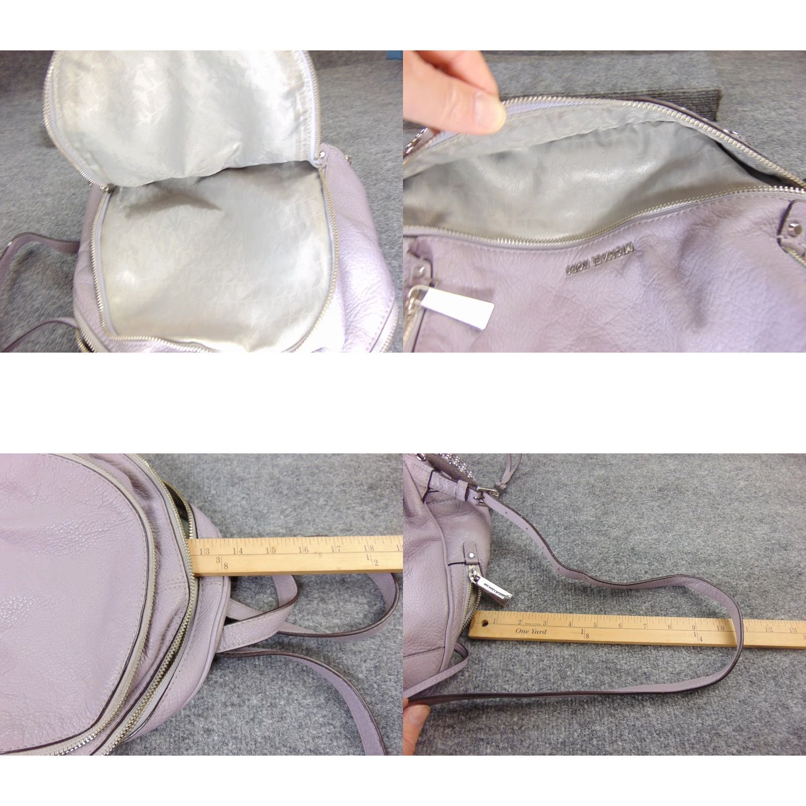 Michael Kors Michael Kors Rhea Backpack Lavender Purple Pebbled Leather Studded Grommet Bag Size ONE SIZE - 9 Thumbnail