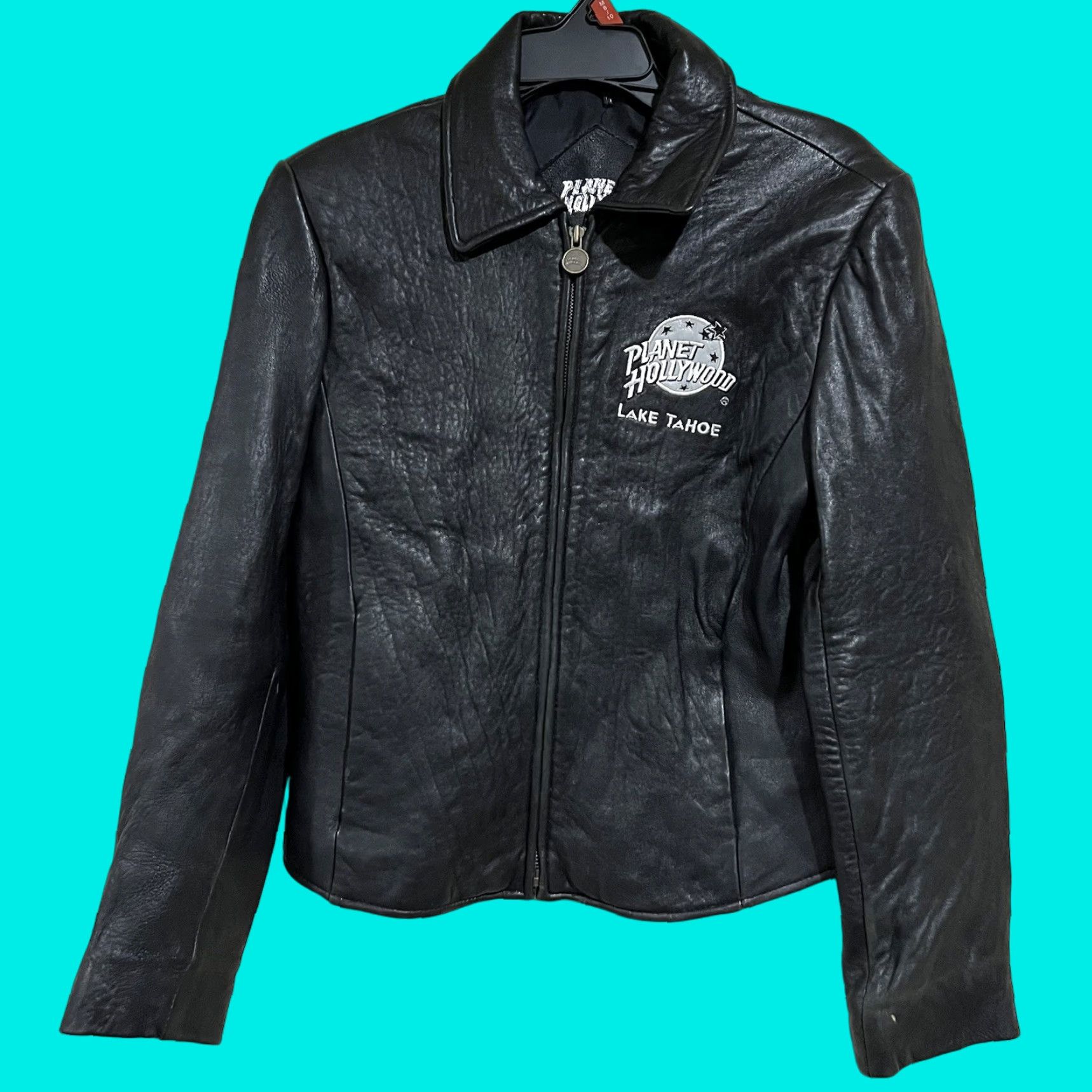Planet Hollywood VINTAGE Planet Hollywood Leather Jacket Women’s Large Black Motorcycle Jacket Womens Size L / US 10 / IT 46 - 1 Thumbnail