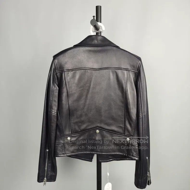 Saint Laurent Paris Saint Laurent Paris Navy Blue Leather Jacket Size XS / US 0-2 / IT 36-38 - 2 Thumbnail