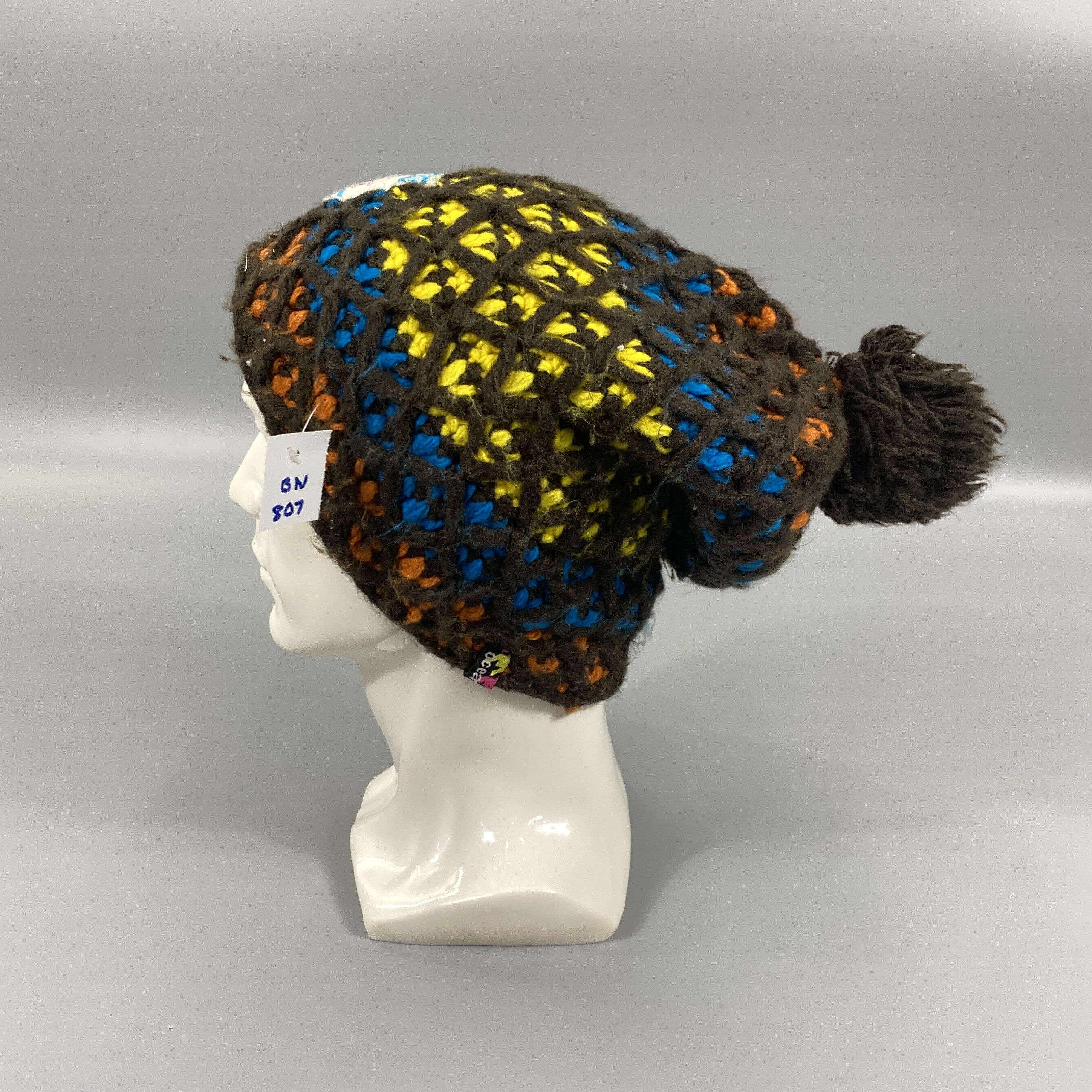 Japanese Brand Multicolor Knitted Beanie With Pom Pom -BN807 Size ONE SIZE - 3 Thumbnail