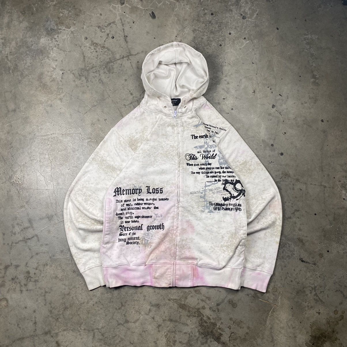 Affliction × If Six Was Nine × Le Grande Bleu (L.G.B.) y2k Beaumere Skulls Tribal Wording Poem Zip Up Size US M / EU 48-50 / 2 - 1 Thumbnail