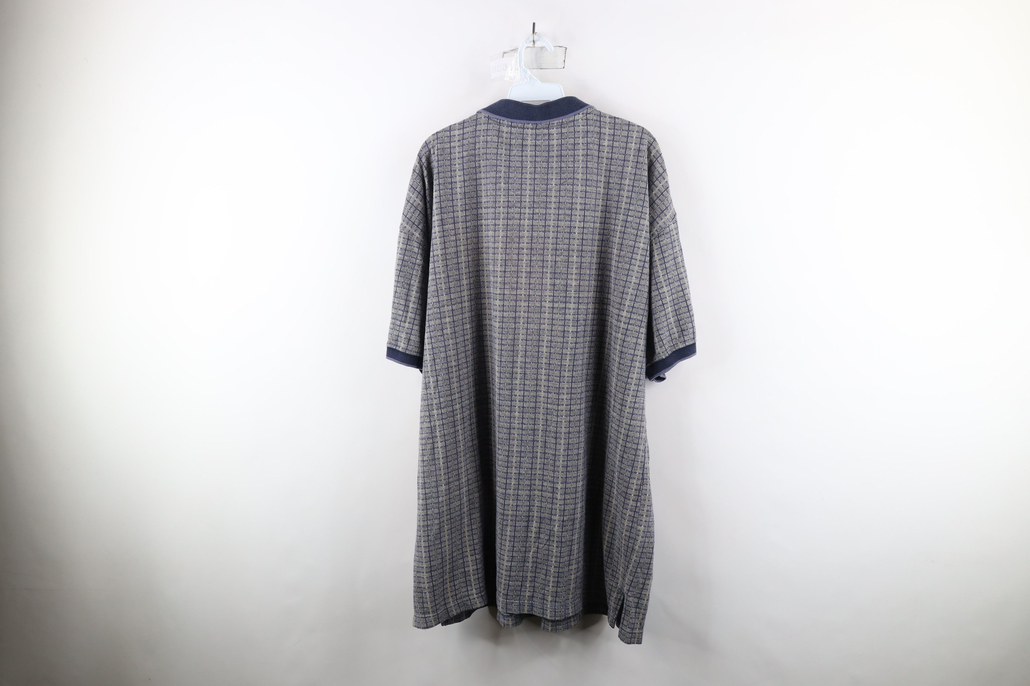 Vintage Vintage 90s Streetwear Striped Plaid Knit Collared Golf Polo Size US XXL / EU 58 / 5 - 6 Thumbnail
